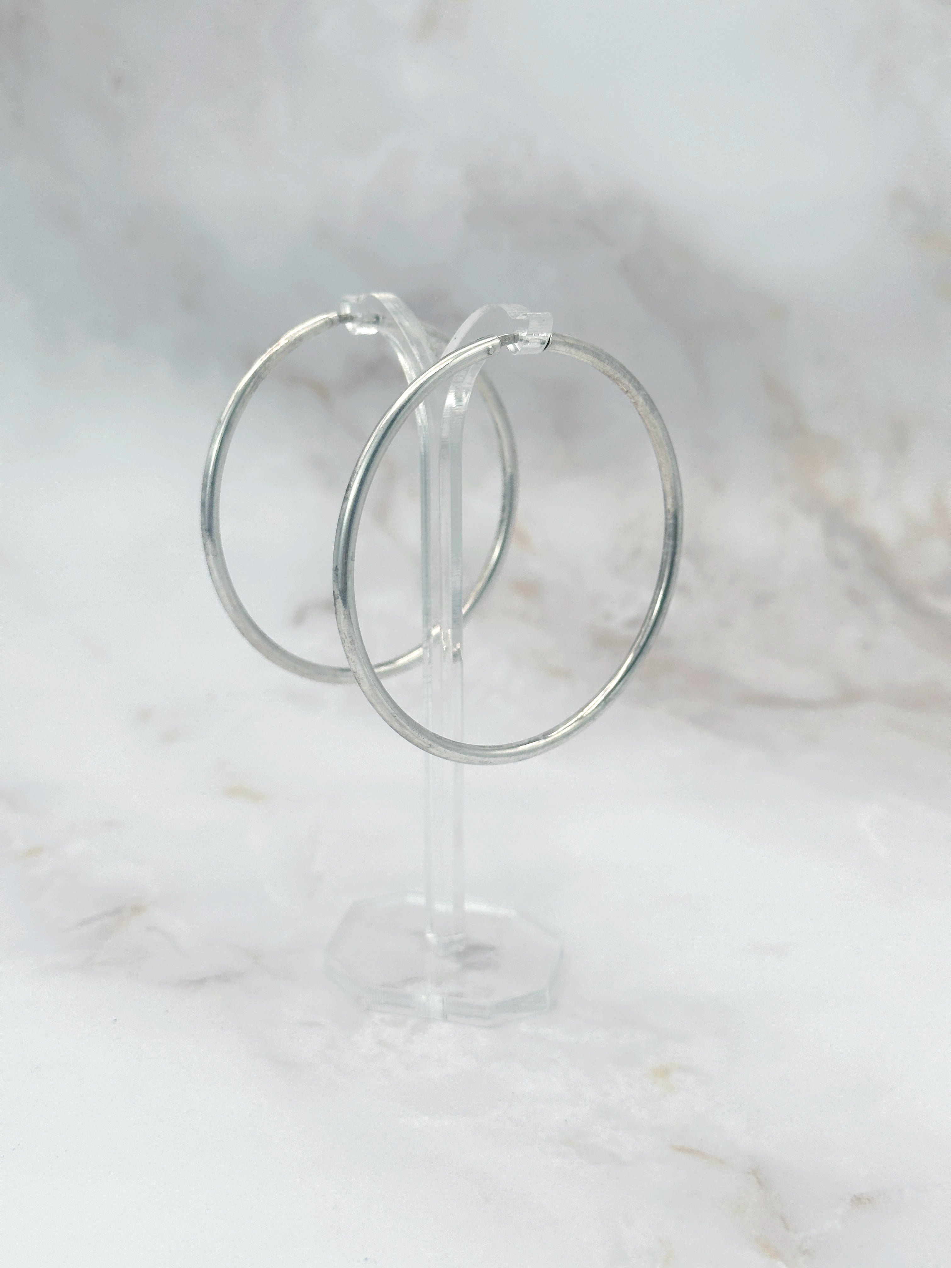 Große minimalistische Creolen aus 925 Sterling Silber