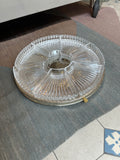 Große verspiegelte Lazy Susan Drehplatte mit Glaseinsätzen