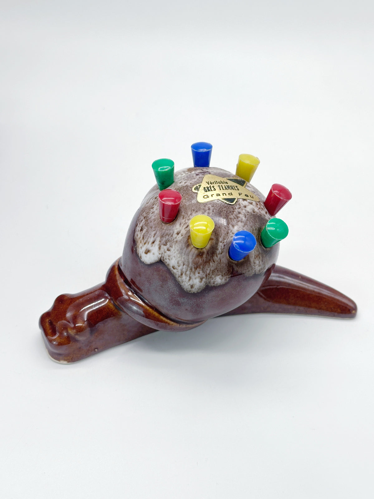 Vintage Cocktailspieße in einer Keramikschnecke – mit Originalbox