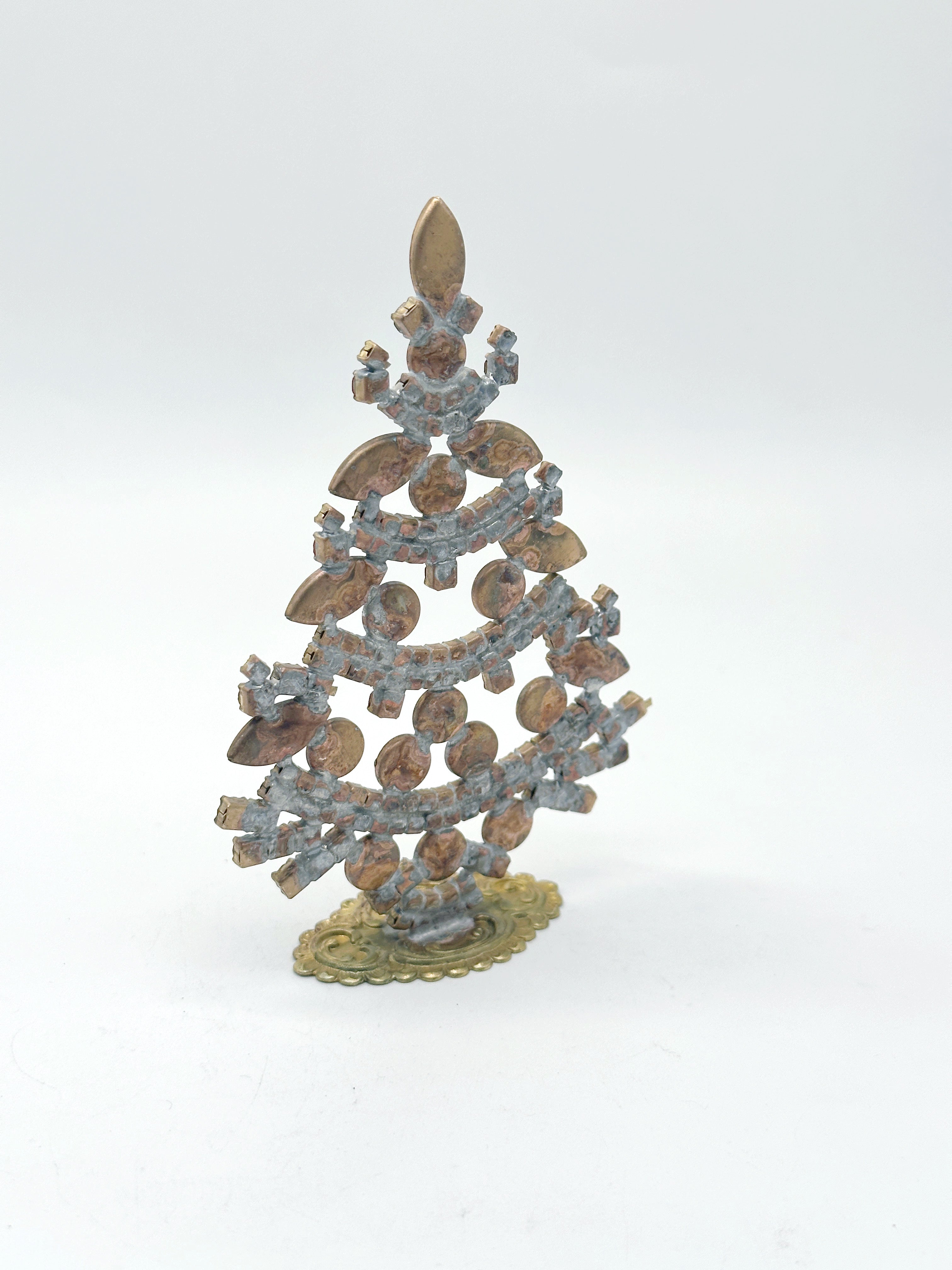 Vintage Gablonzer Christbaum aus Strass & Kristall