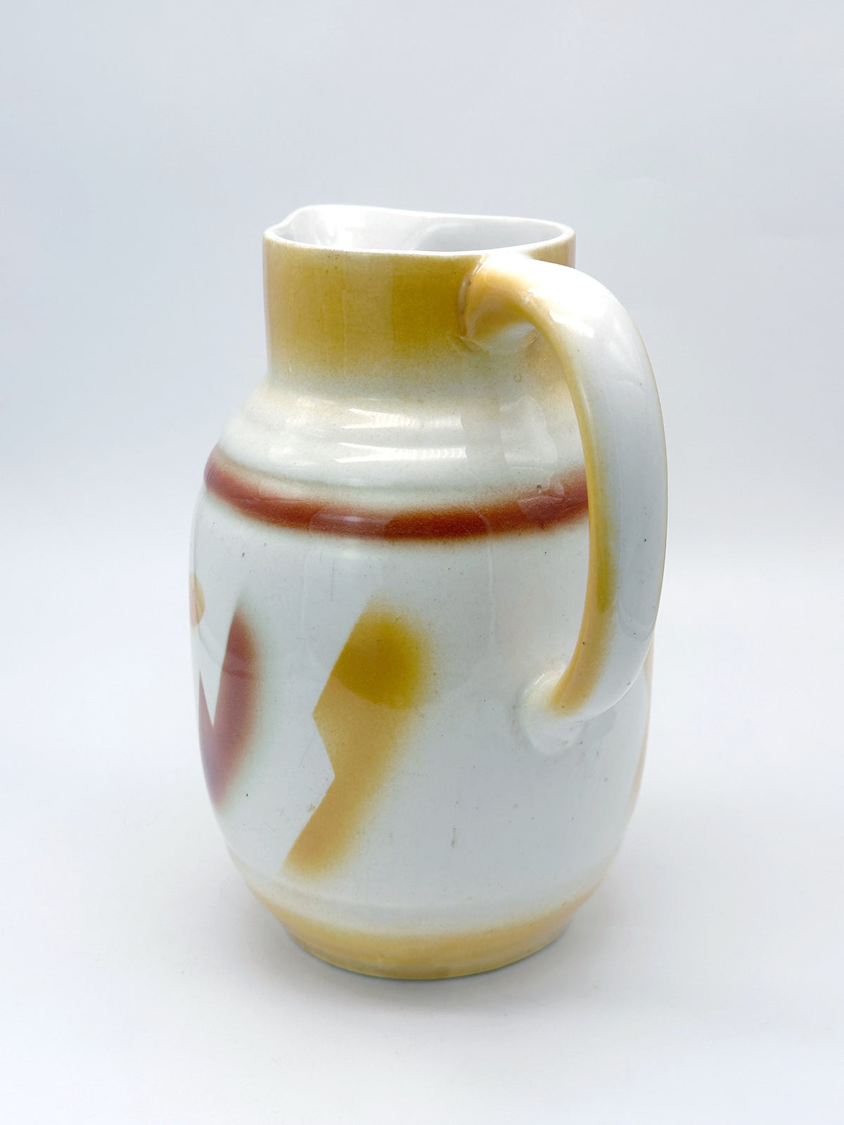 Antiker Art Déco Keramikkrug mit Spritzdekor um 1920/30