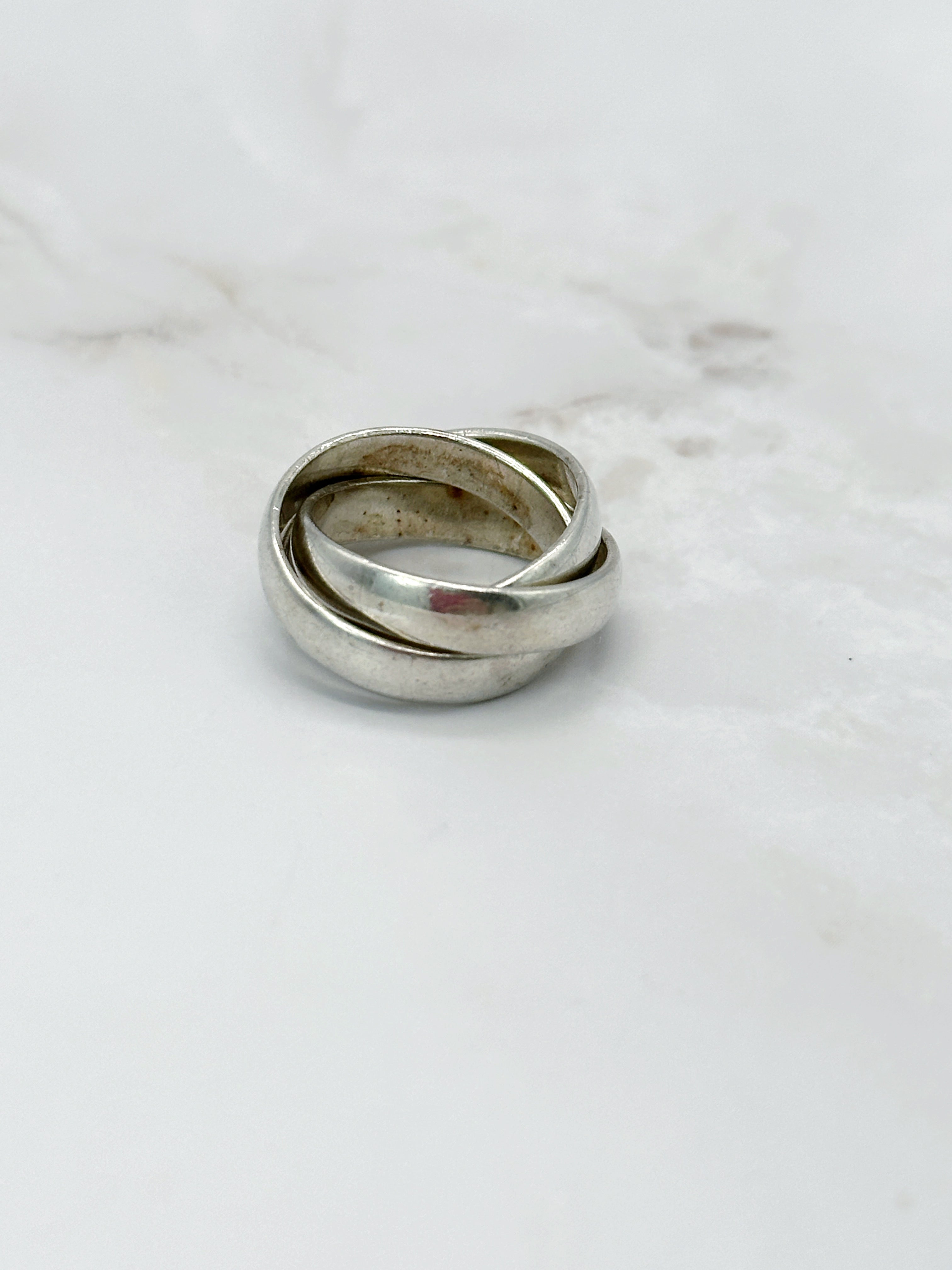 Dreifach Ring Silber Stapel-Optik