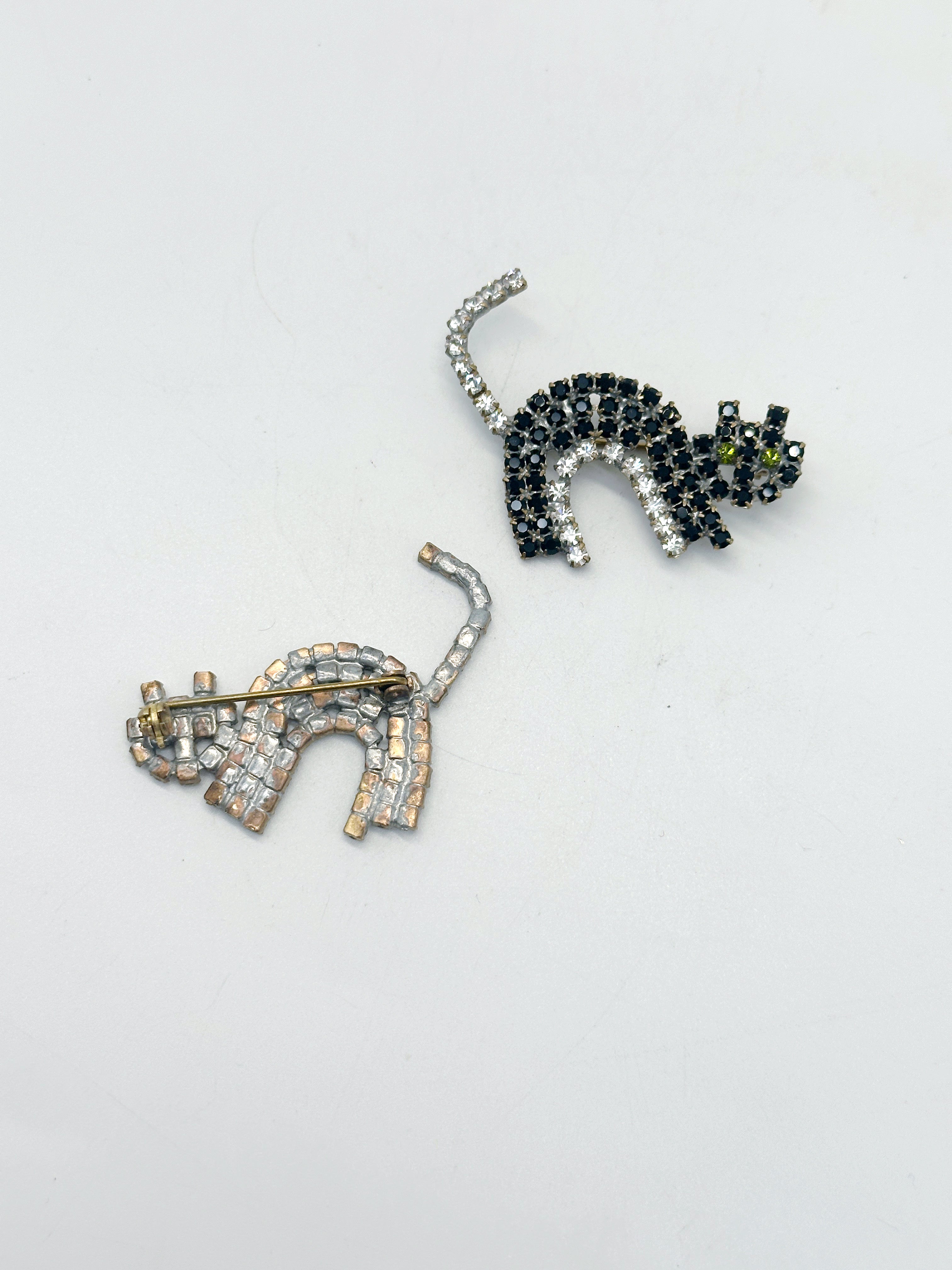 Vintage Gablonzer Brosche Glückskatze