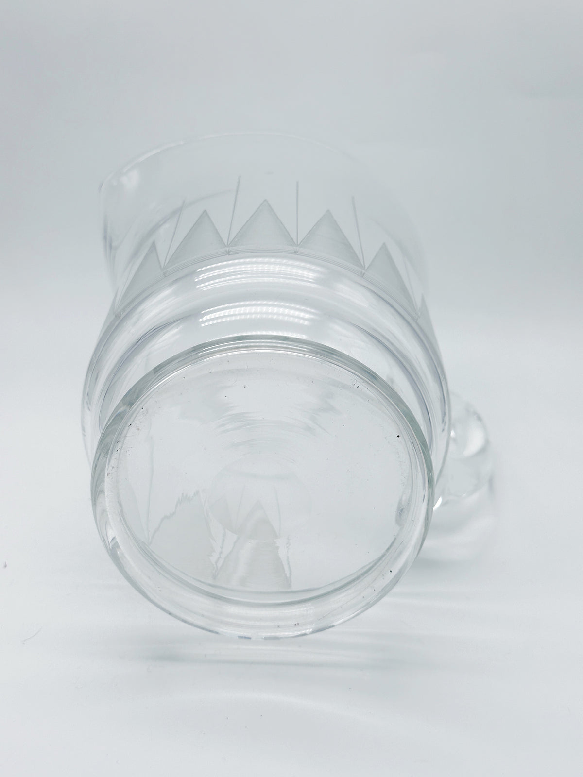 Vintage Wasserkrug aus Kristallglas mit Zickzack-Design