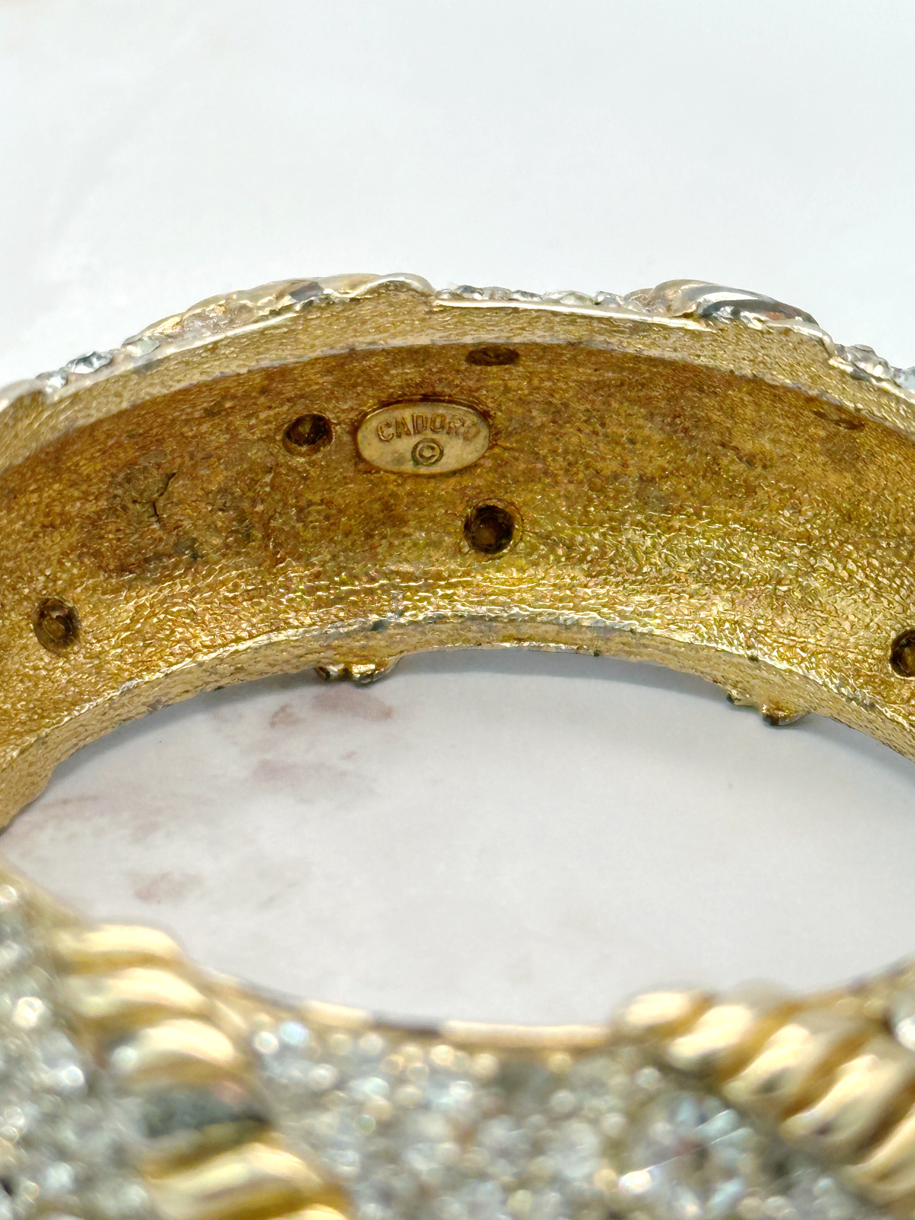 Exquisiter Vintage Armreif von Cadoro, vergoldet mit Strass