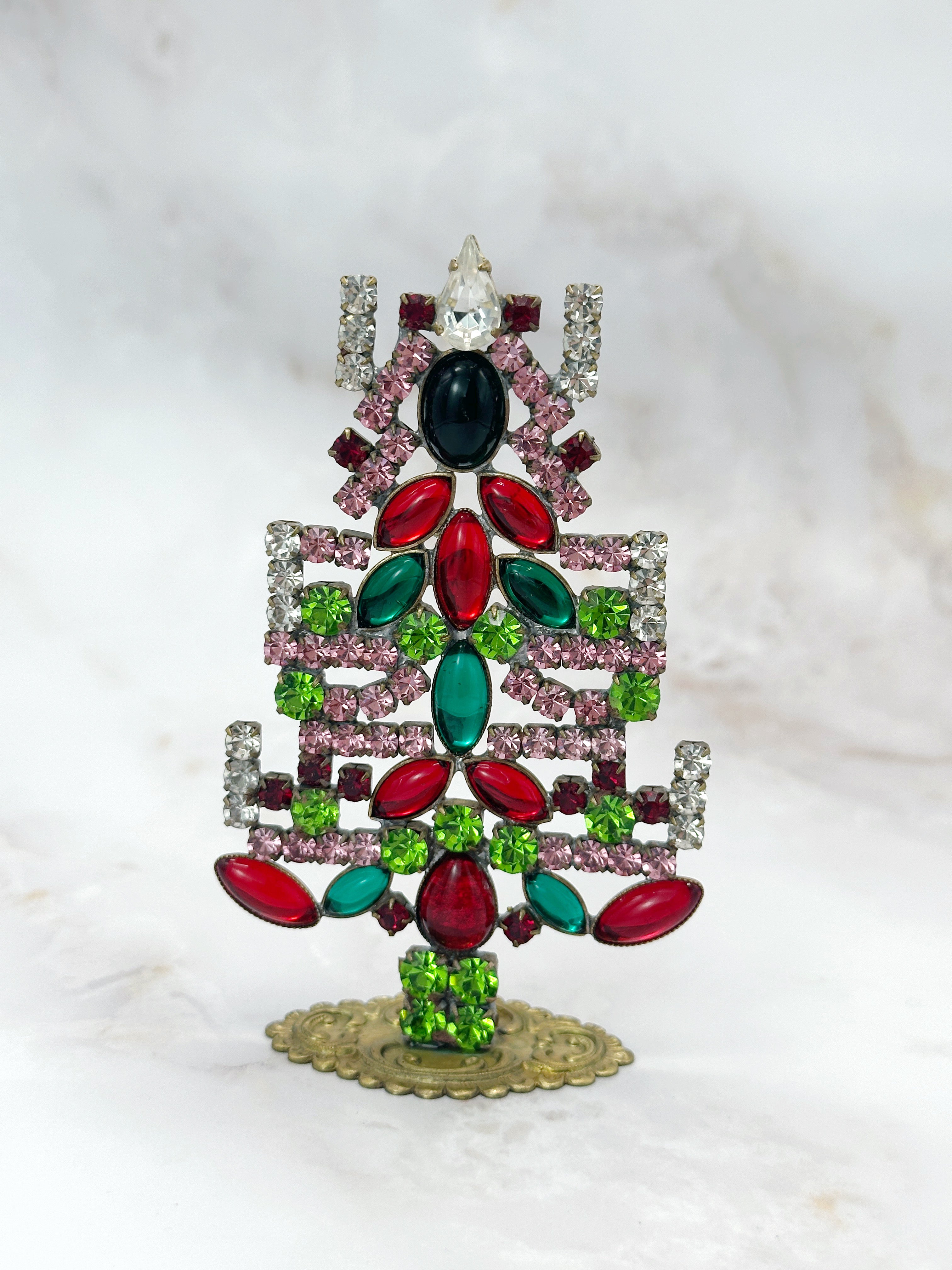 Abstrakter Gablonzer Design-Christbaum aus Strass