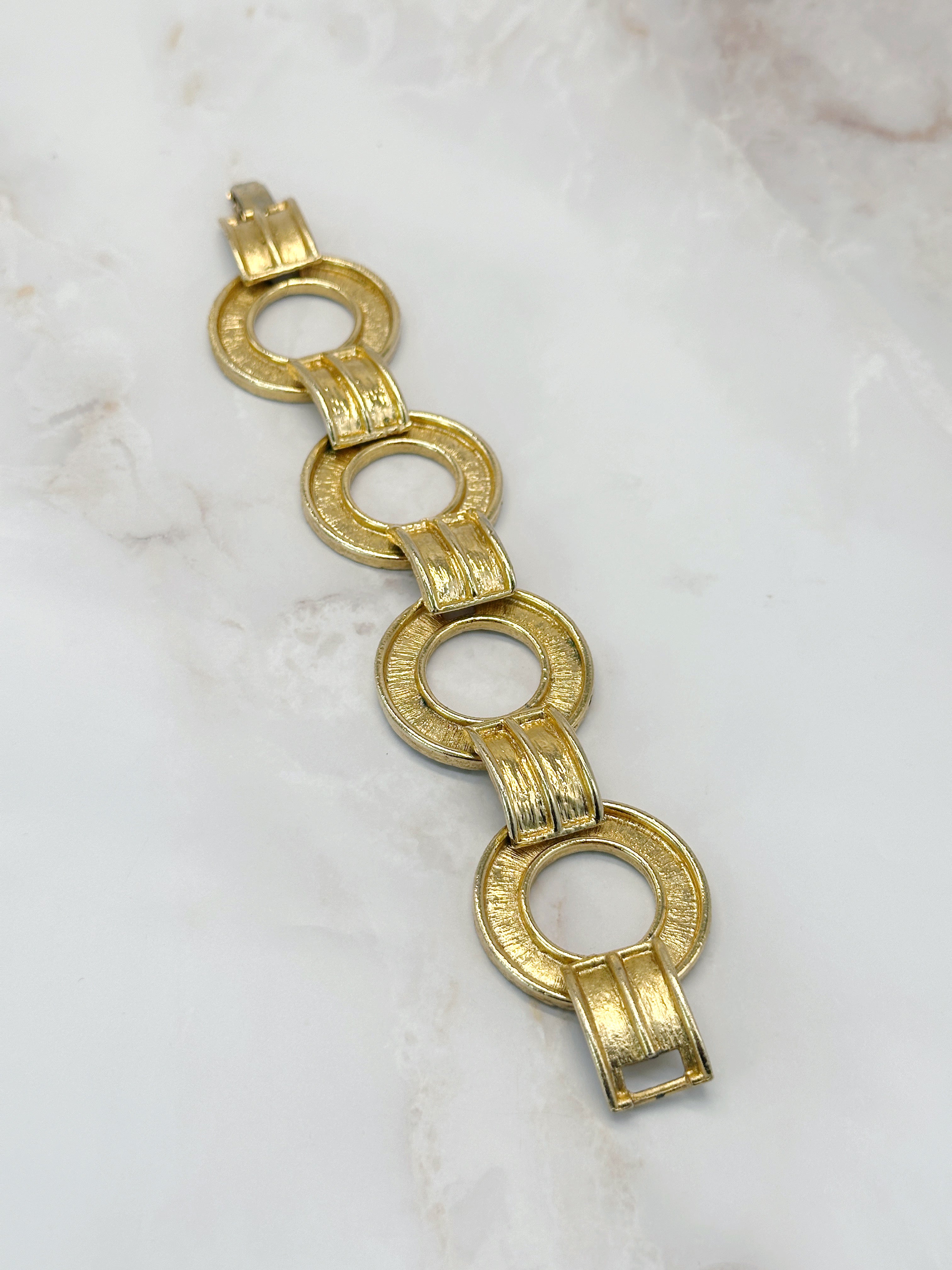 Breites Vintage Statement Armband vergoldet