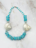 Vintage Halskette mit Muscheln und Meeresmotiv
