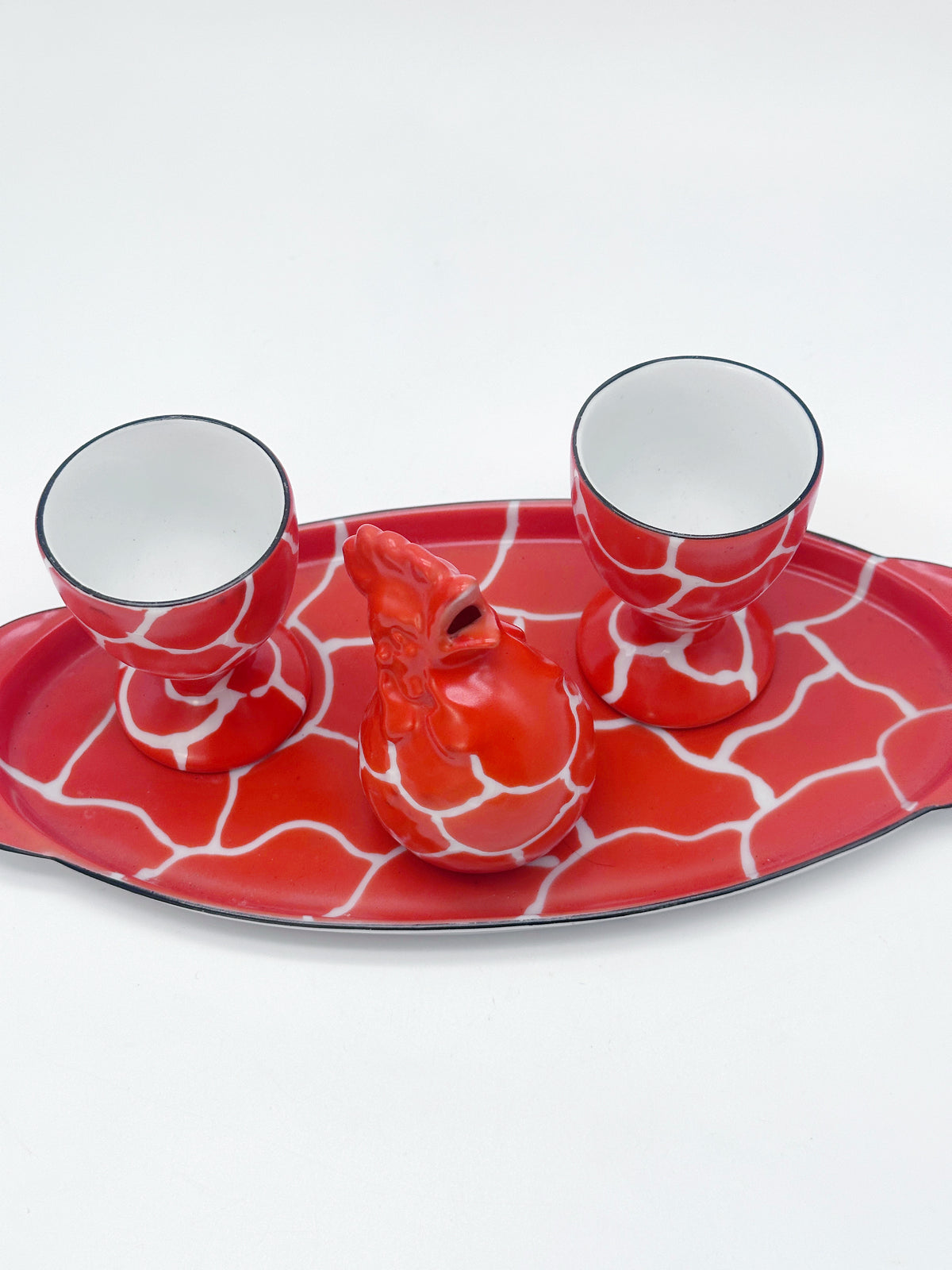 Art Déco Frühstücksset für Eier aus Tschechien um 1920