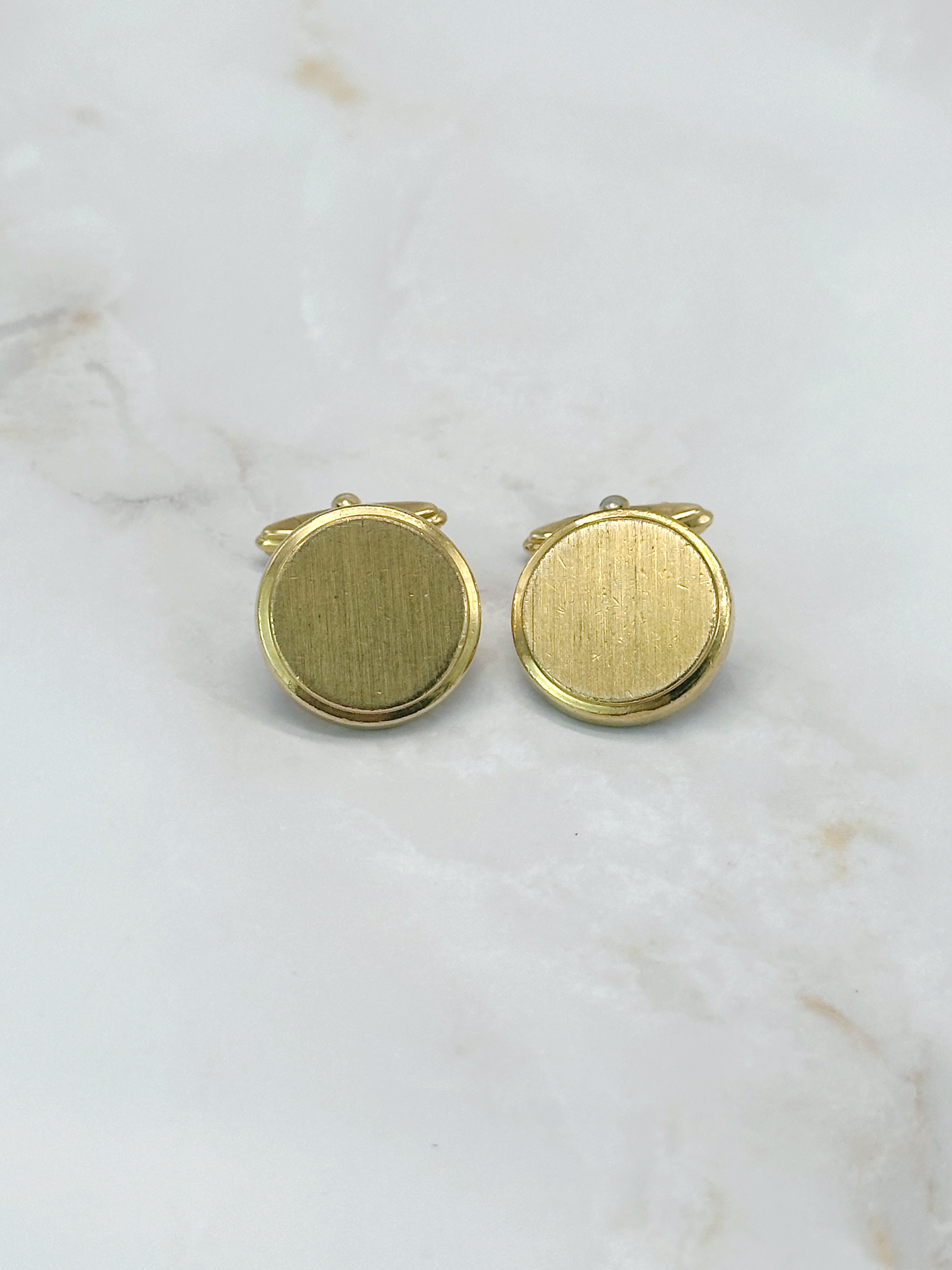 Runde vergoldete Manschettenknöpfe in Matt-Optik