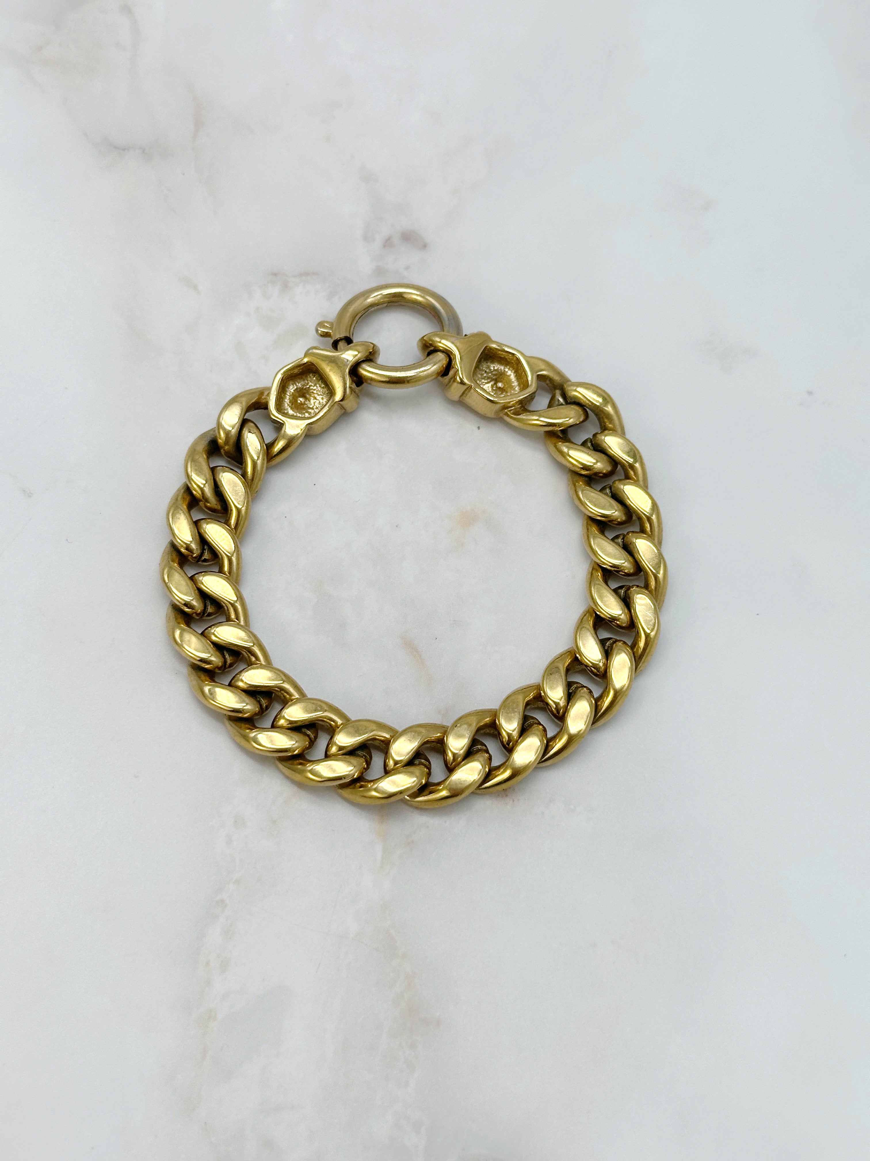 Vintage curb bracelet with rhinestone detail