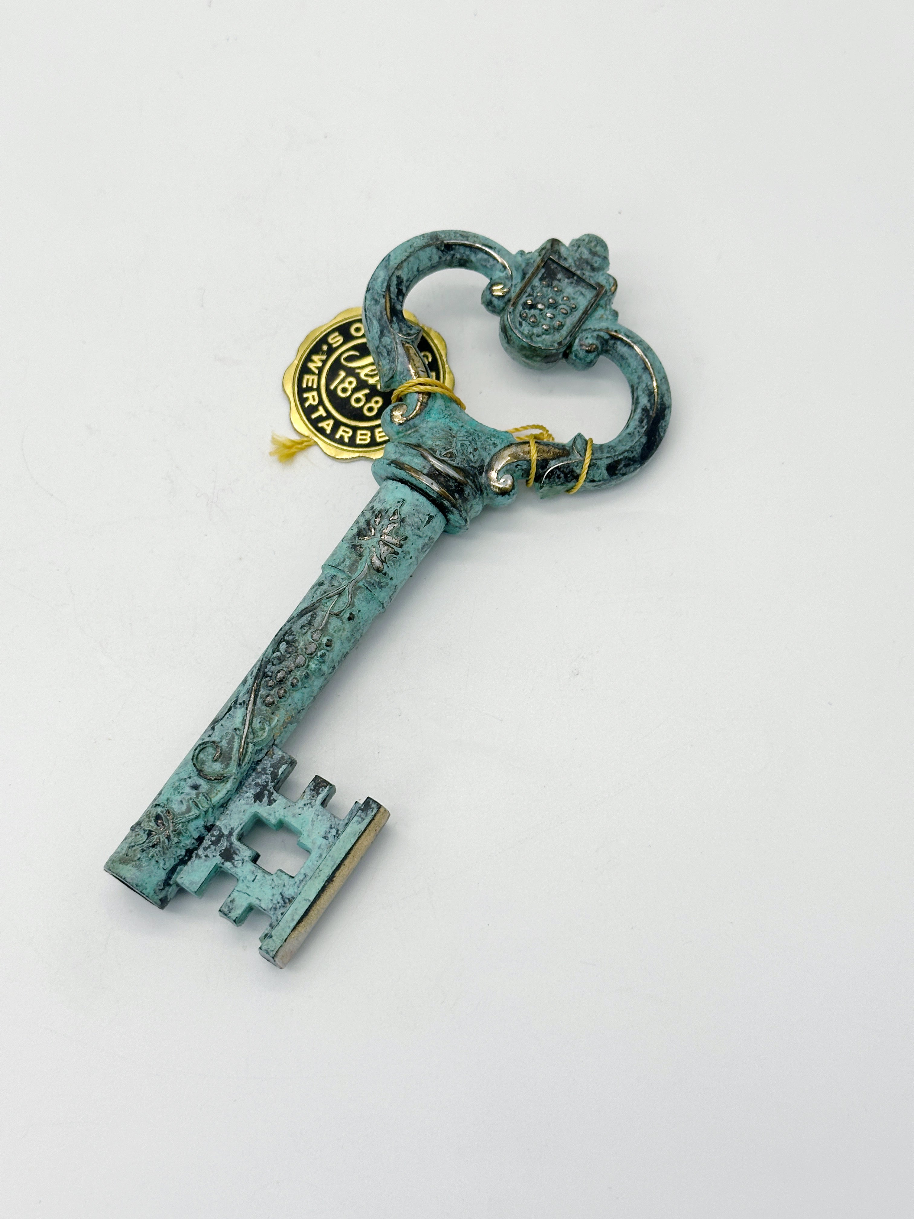 Vintage Korkenzieher in Schlüsselform aus Messing