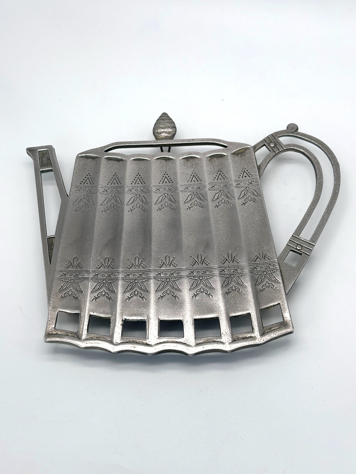 Teekannen Untersetzer oder Wandbild, Godinger Silber 1992, versilbert, Maße: 21 cm x 19 cm