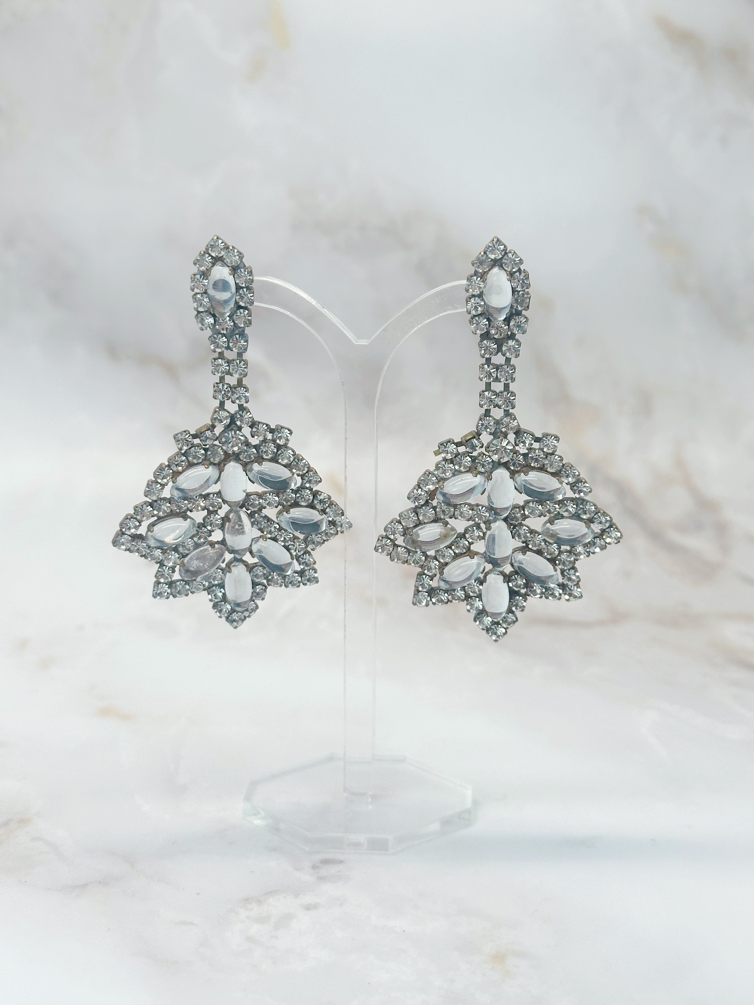 Prächtige Kristall Ohrhänger mit 925 Silber Stecker