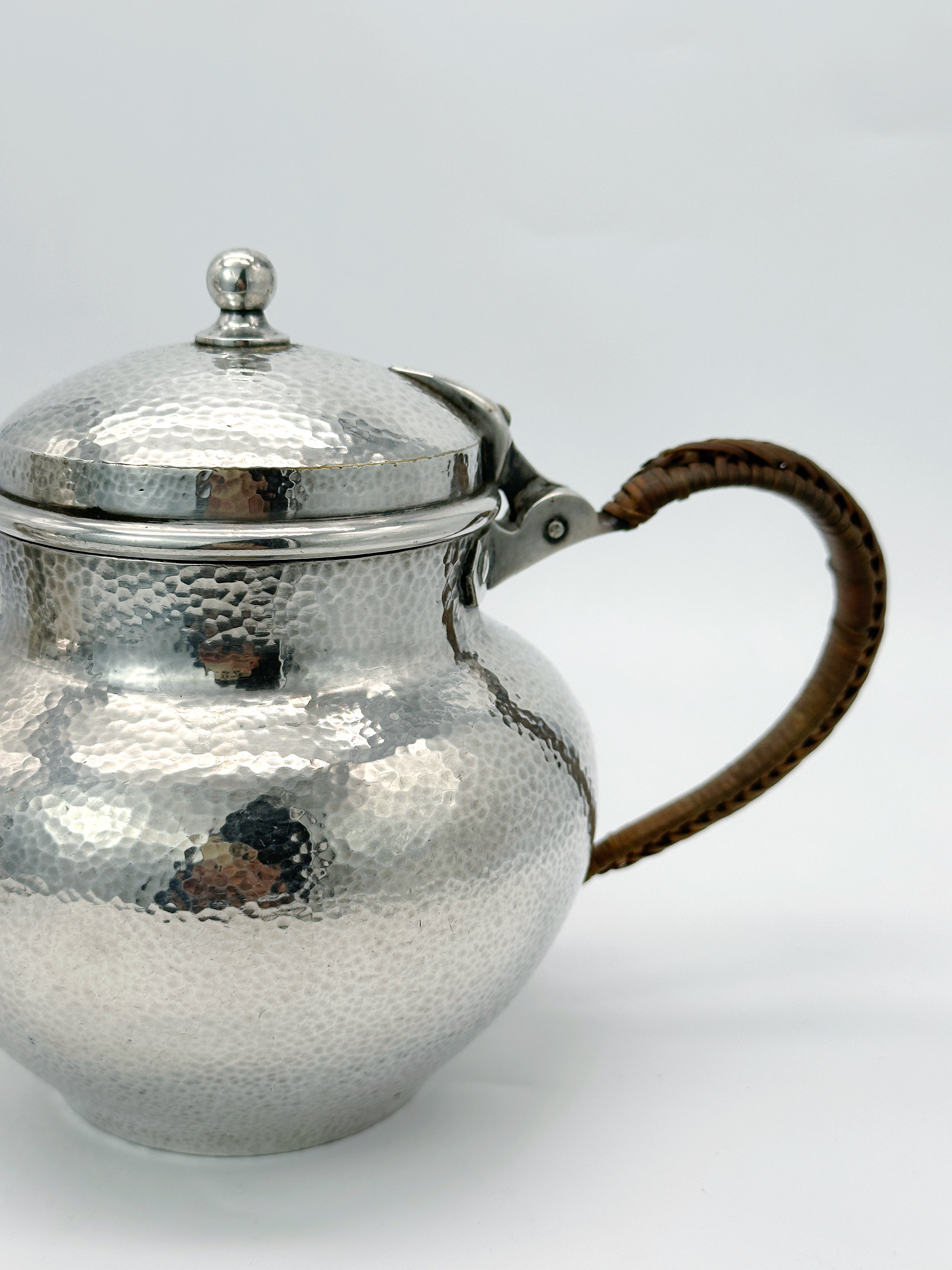 Antikes Christofle Set von 1893, Teekanne & Wasserkanne, Hammerschlag