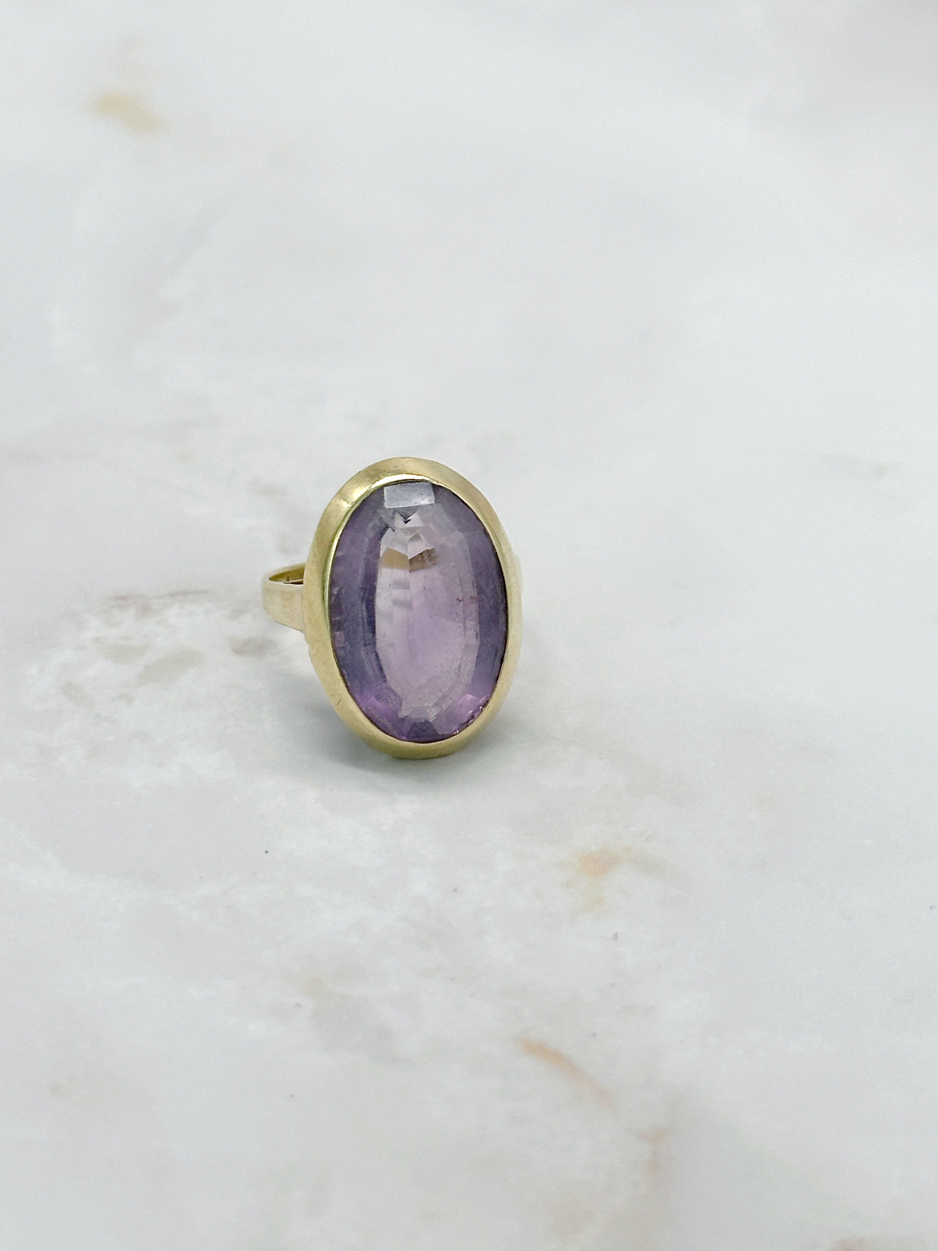 Eleganter Vintage Ring in 585 Gelbgold mit Amethyst