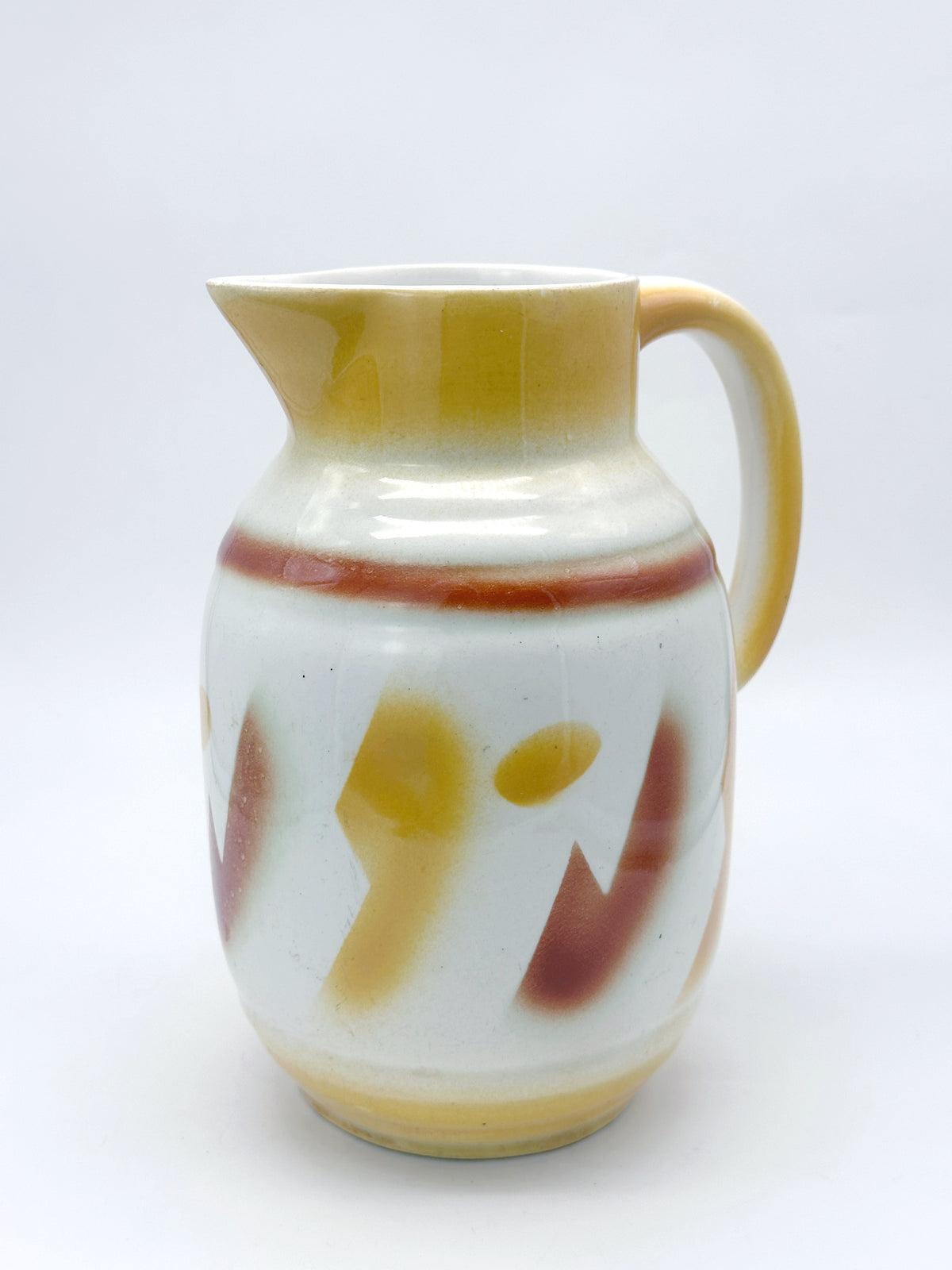 Antiker Art Déco Keramikkrug mit Spritzdekor um 1920/30