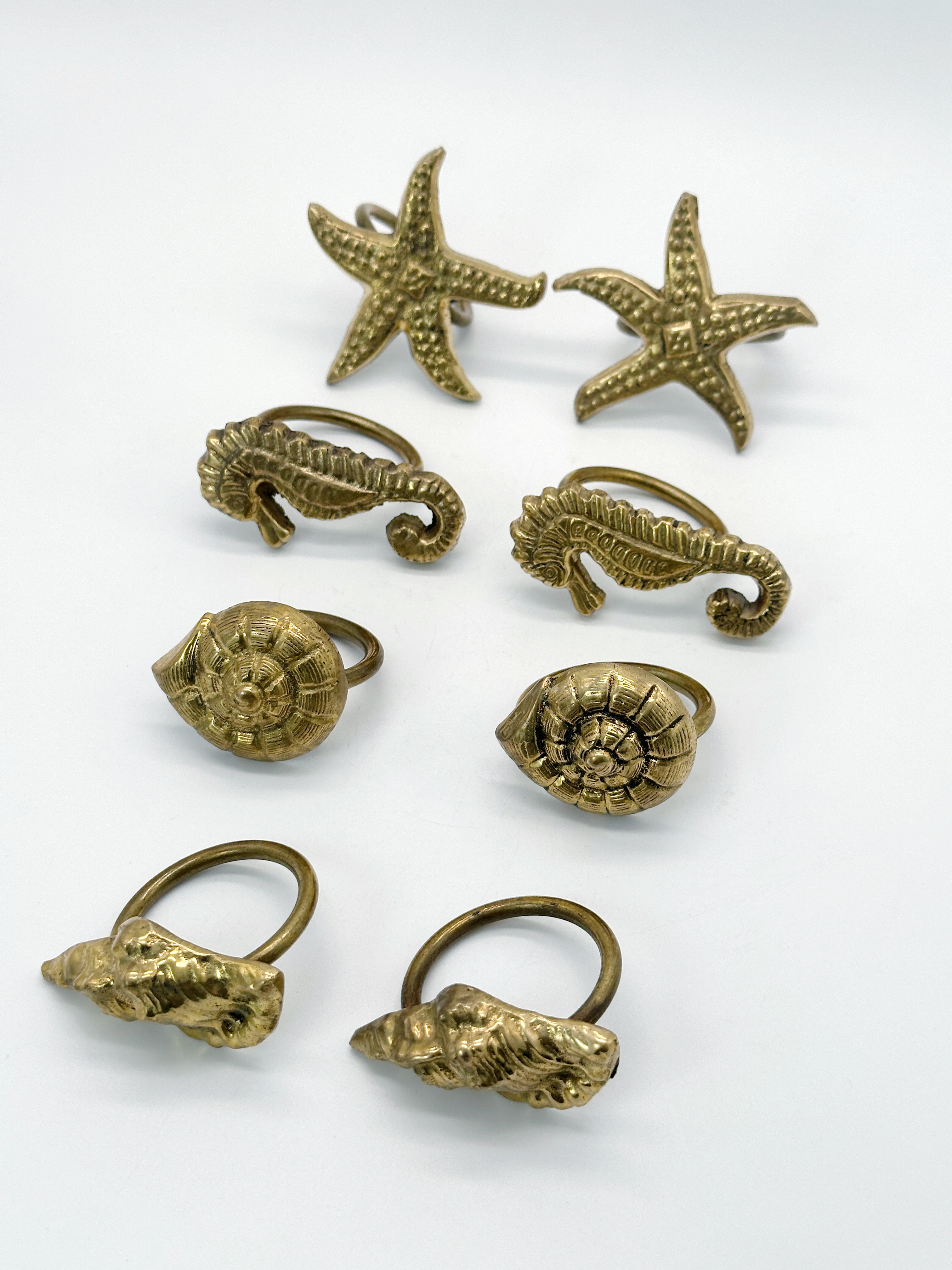 Set 8 maritime Serviettenringe "Meerestiere"