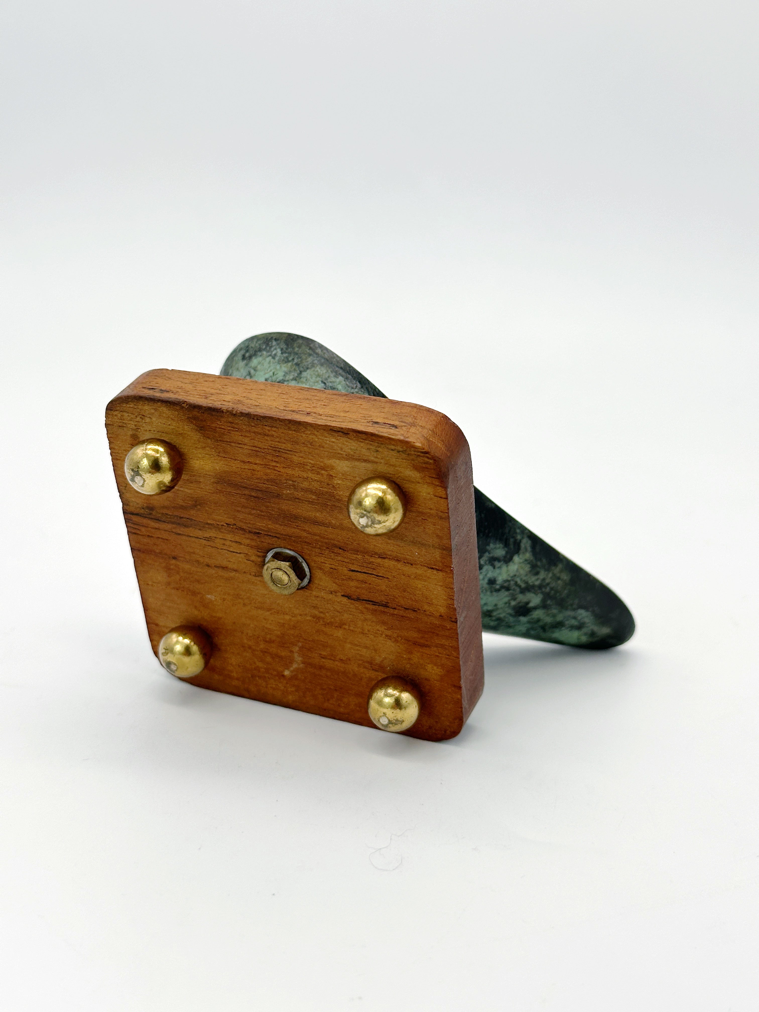 Vintage Pfeifenhalter aus Messing & Holz