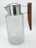 Vintage Kalte Ente aus Milchglas mit Holzgriff und Versilberung