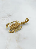 Filigrane Vintage Brosche "Skorpion" aus Messing