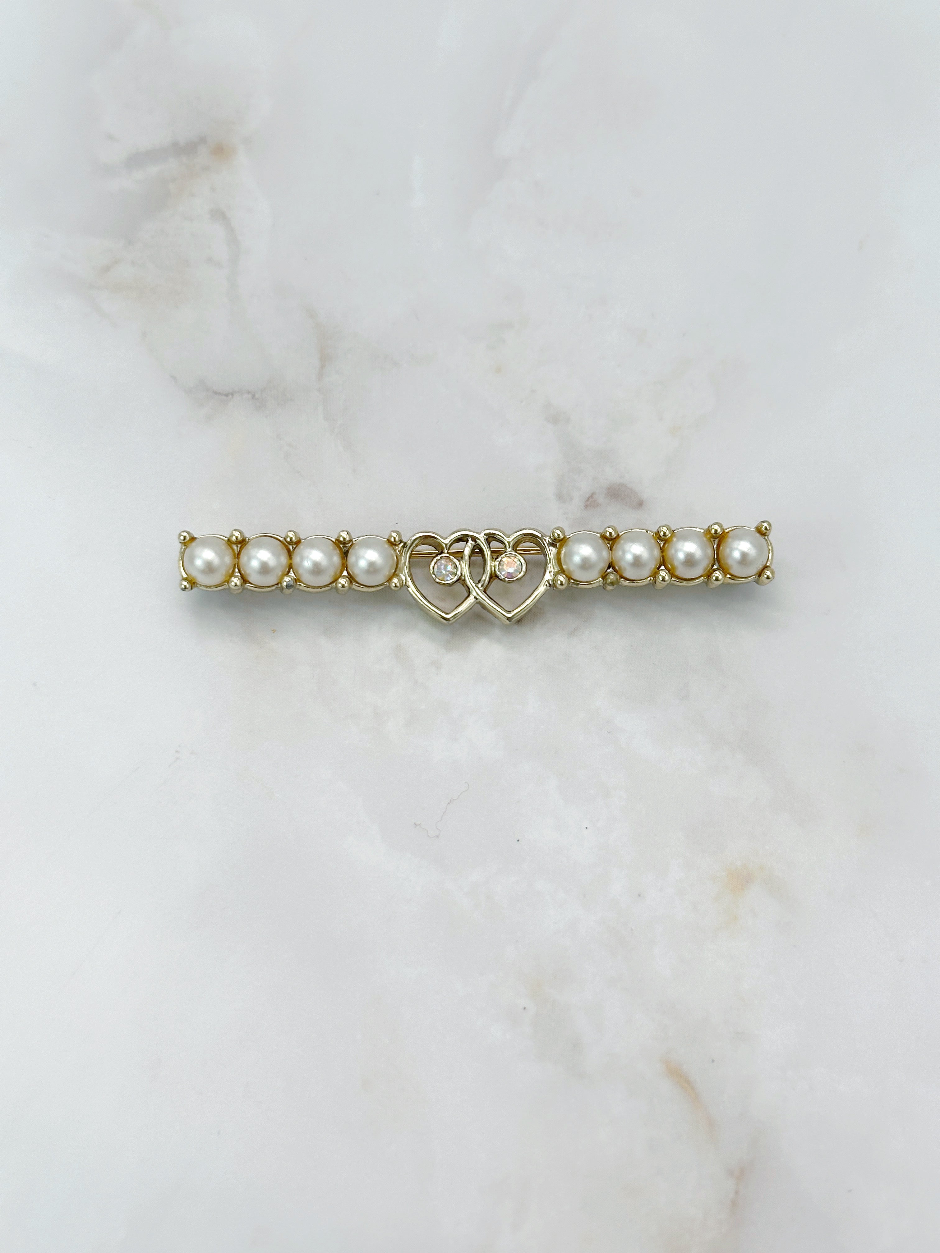 Elegante Vintage-Stabbrosche von Sarah Coventry mit Perlen