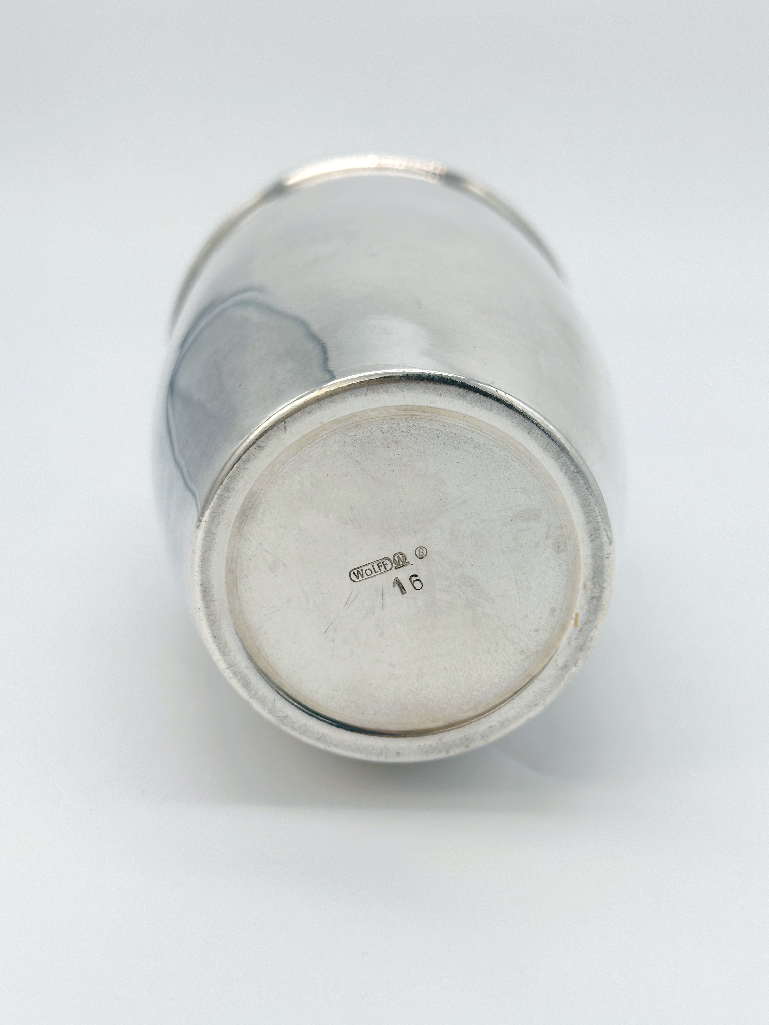 Kleiner Vintage Cocktailshaker von Wolff Pforzheim, versilbert