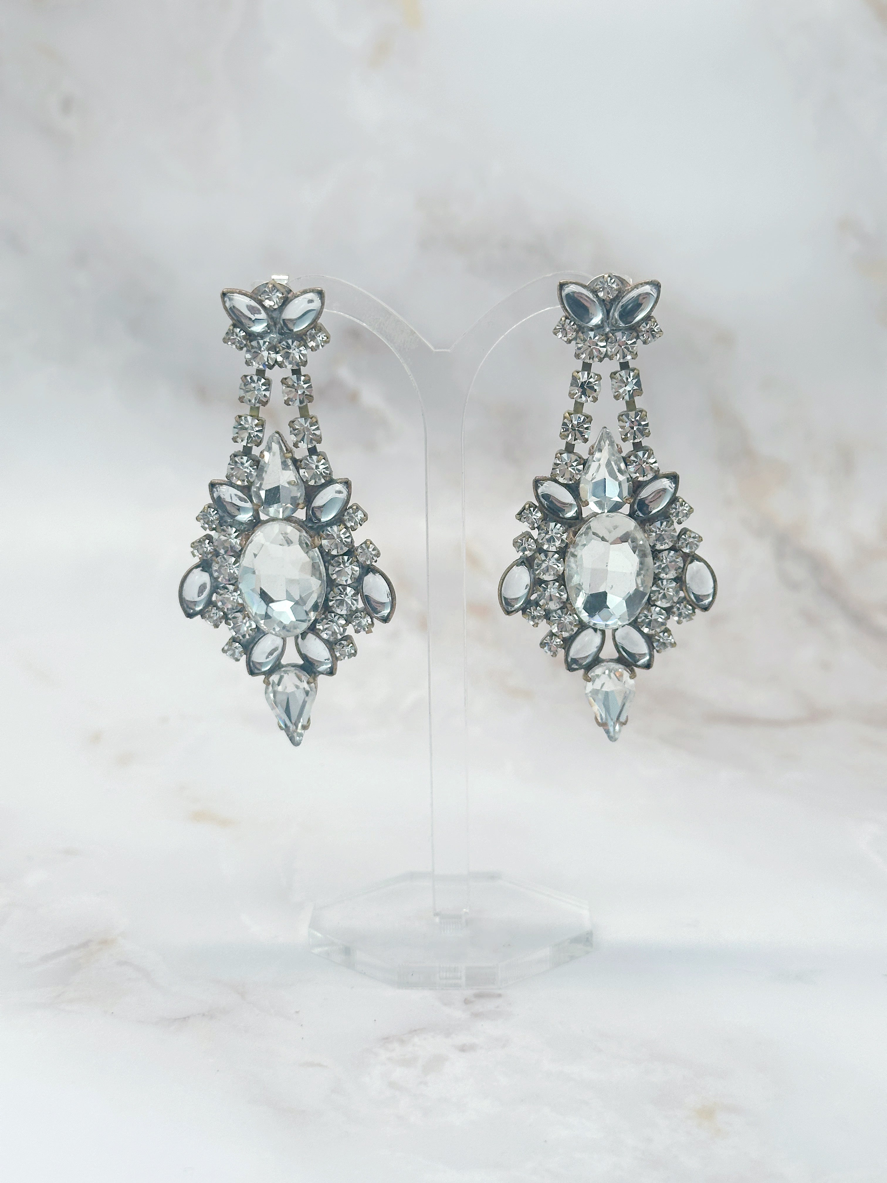 Prächtige Kristall Ohrhänger mit 925 Silber Stecker