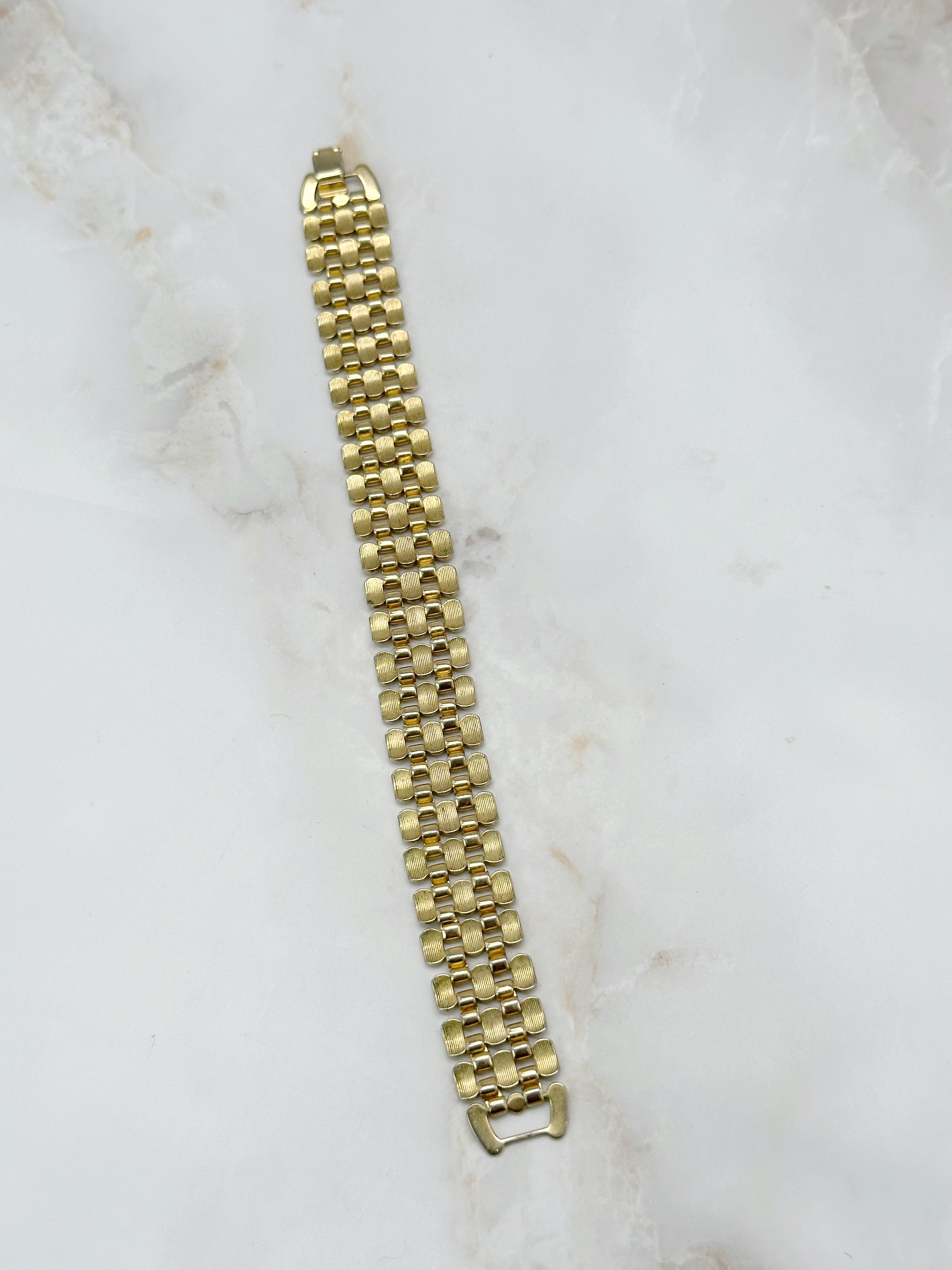 Breites Vintage Gliederarmband mit feiner Struktur