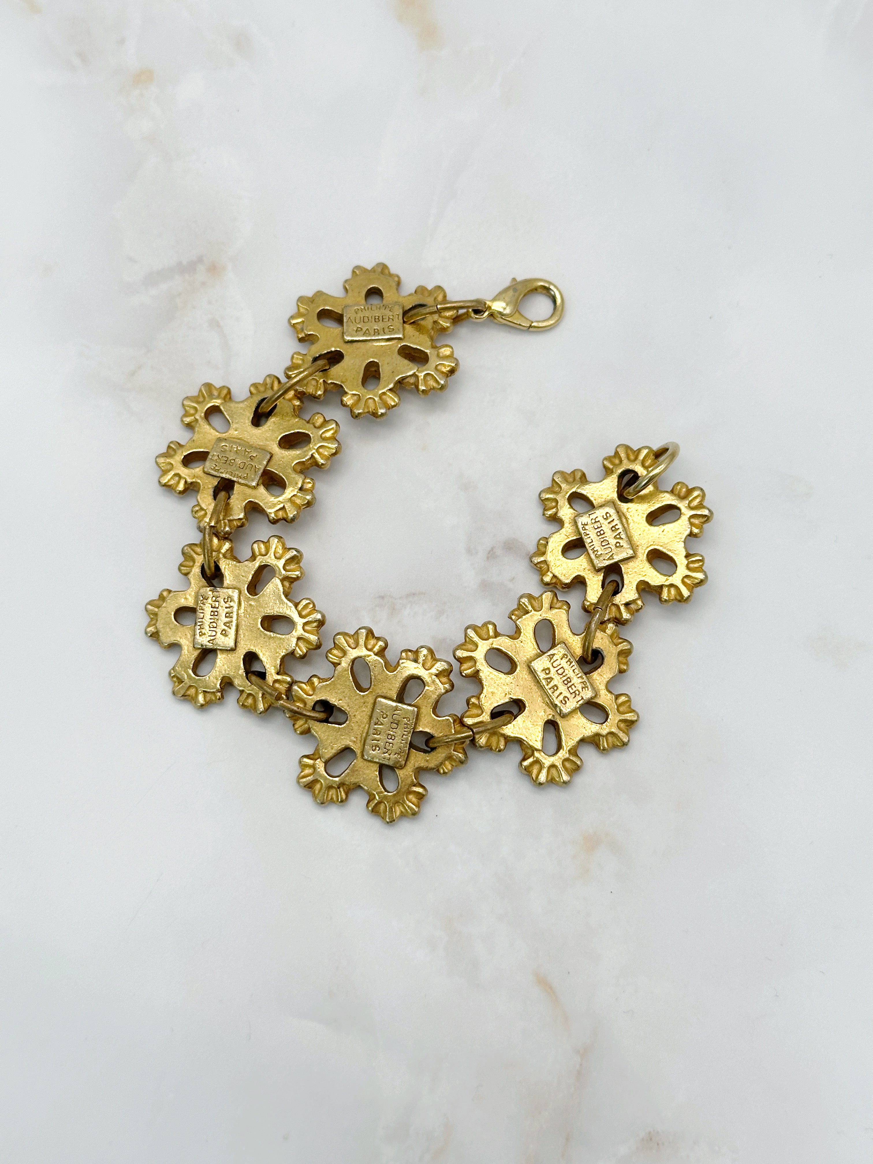 Philippe Audibert Paris Vintage Link Bracelet Gold Plated