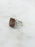 Vintage Siegelring aus 835 Silber mit Achat um 1950