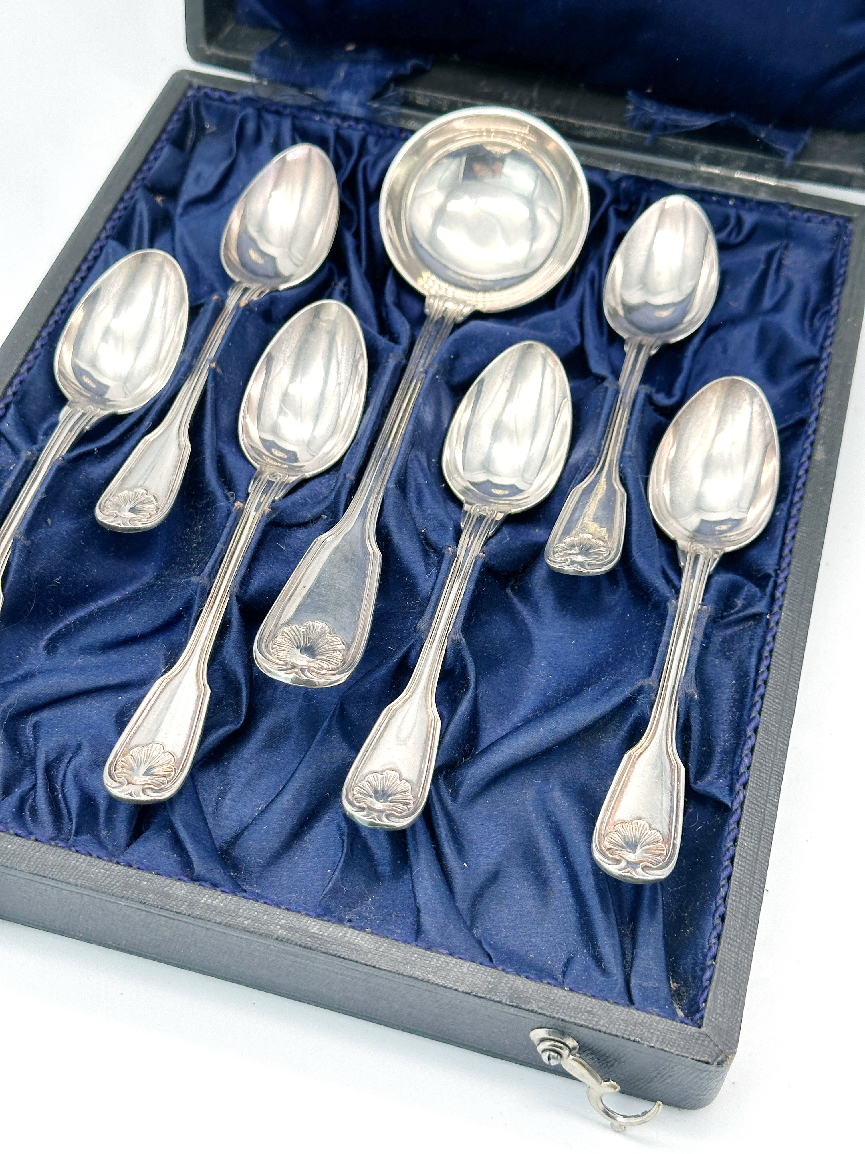 Elegantes Consommé Löffelset von Christofle in Originalbox
