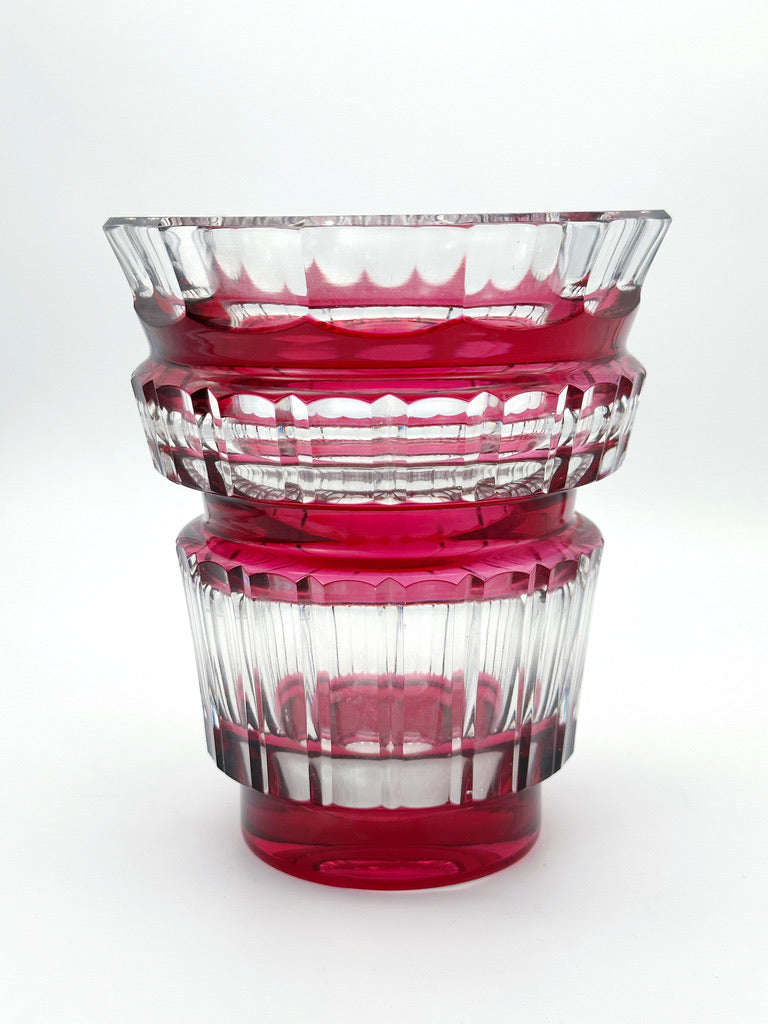 Vase aus Überfangglas, Val St. Lambert, um 1948