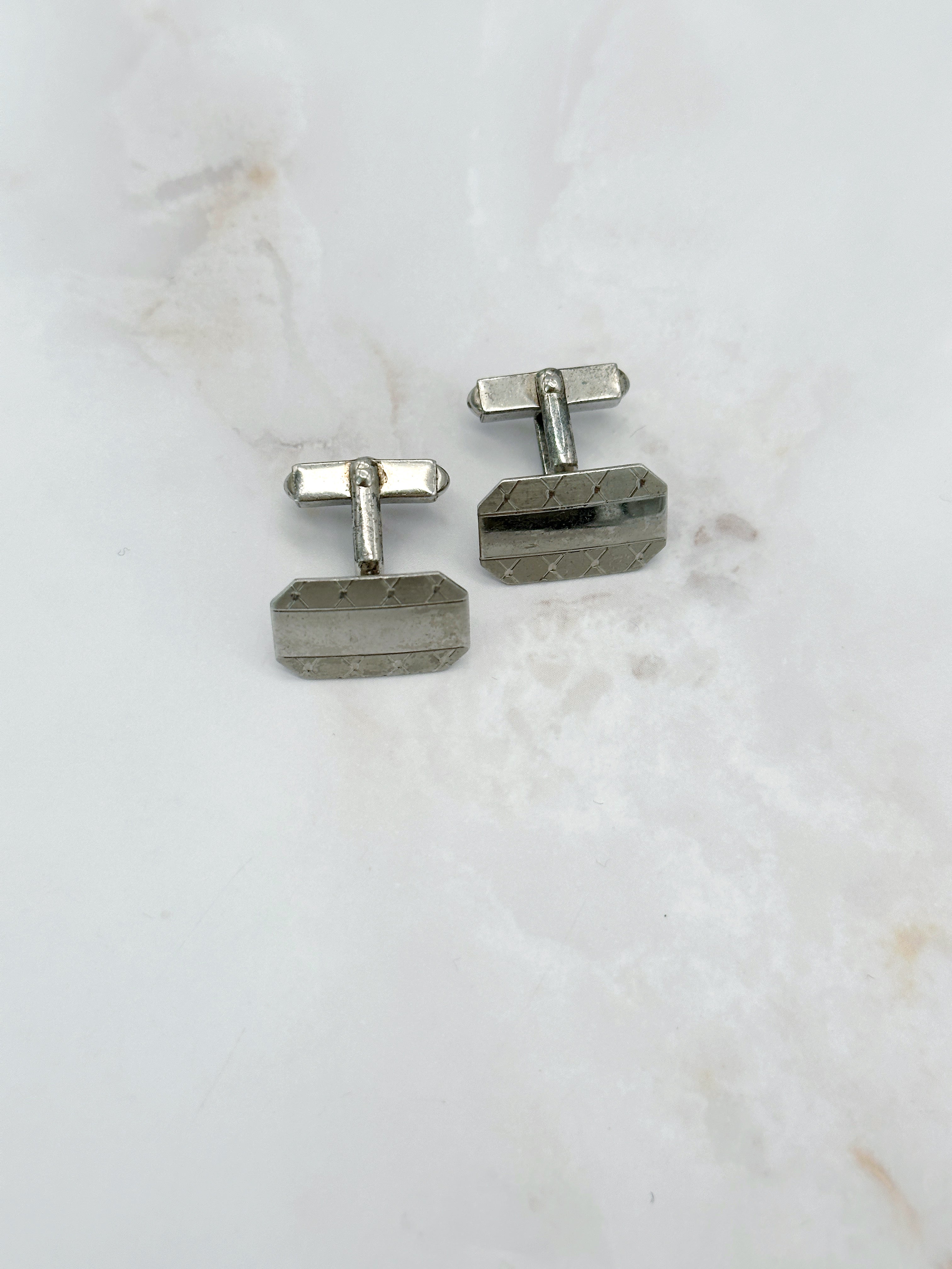 Art-Déco-Manschettenknöpfe aus 925 Silber