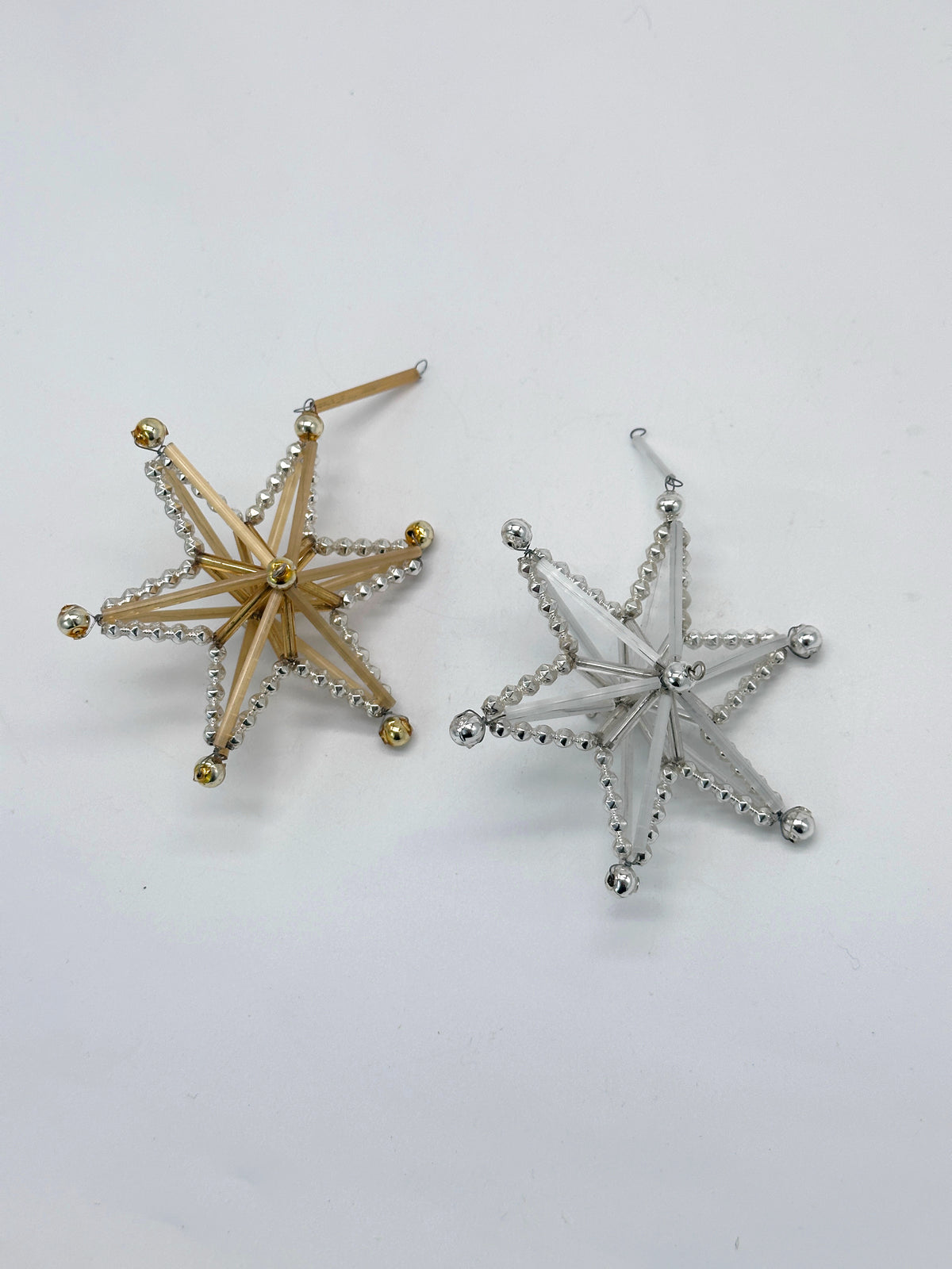 Gablonzer Christbaumanhänger als doppelter Stern in Silber oder Gold