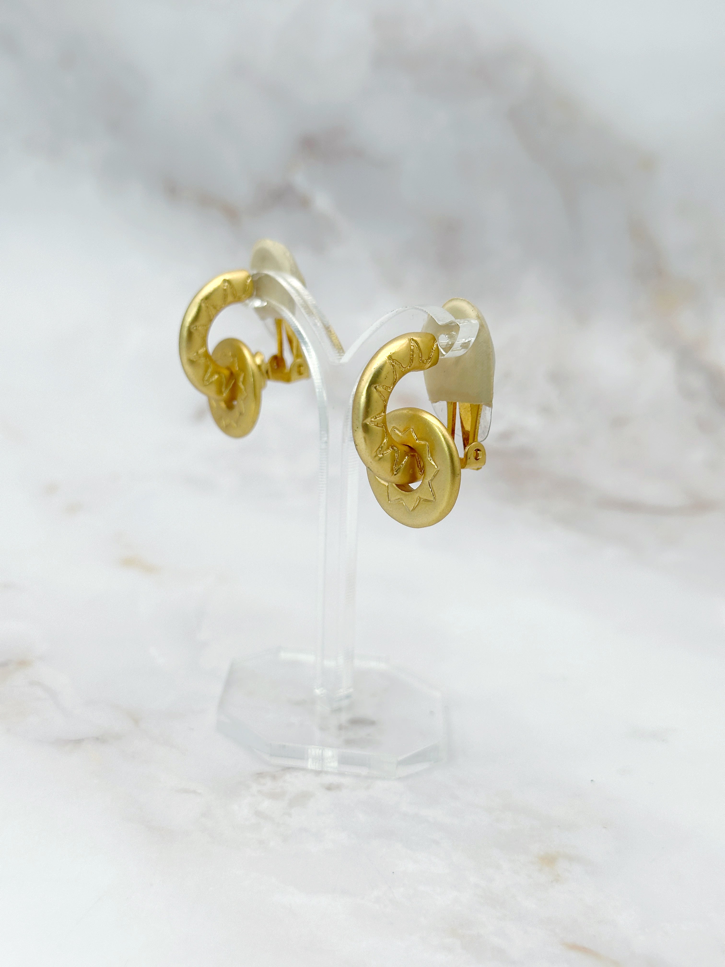 Vintage Doorknocker-Ohrclips mit abnehmbarem Ring