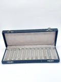 Vintage Messerbänkchen aus Kristallglas in Originalbox – Holland um 1950