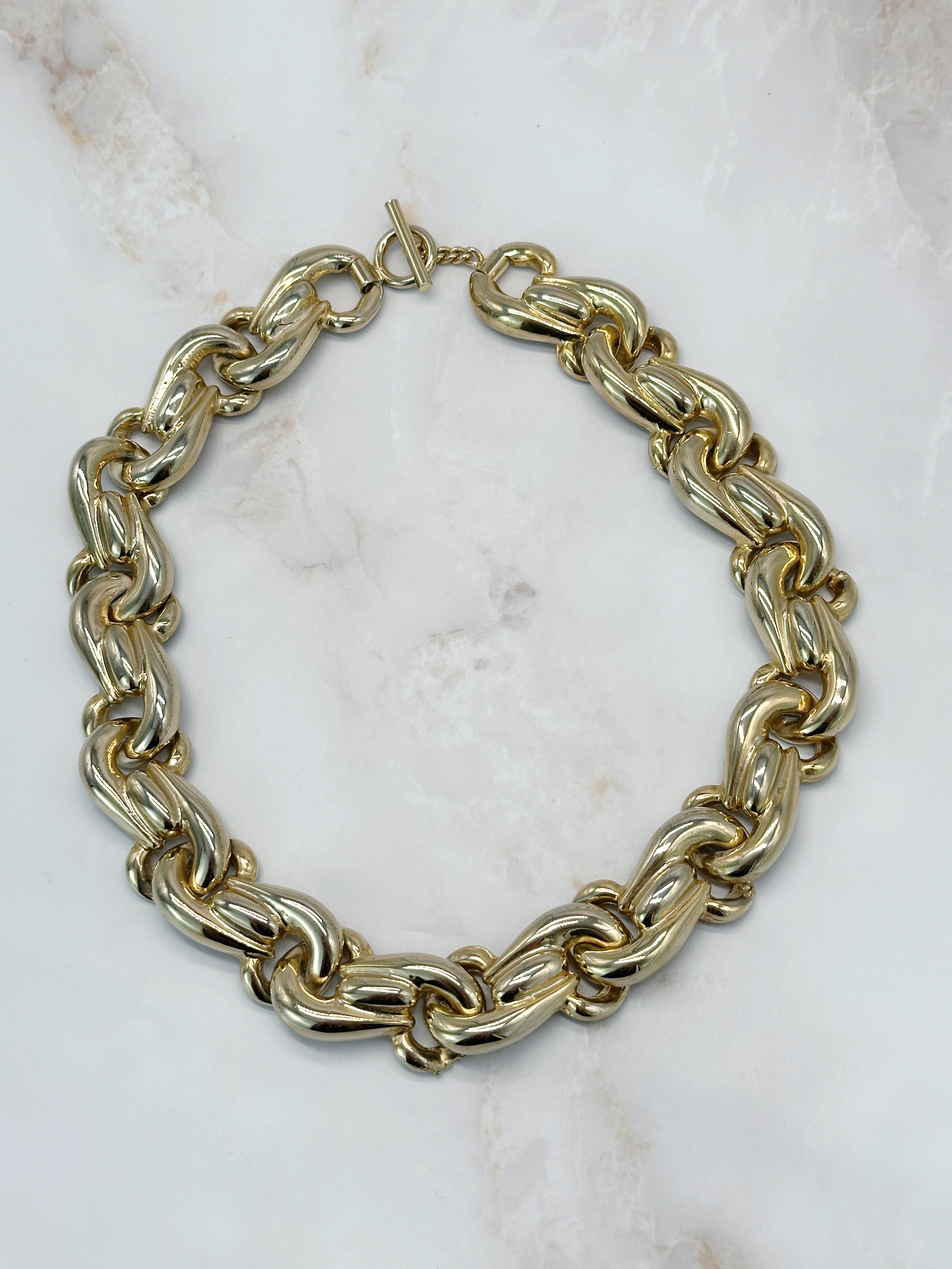 Massives Vintage Gliedercollier Vergoldet