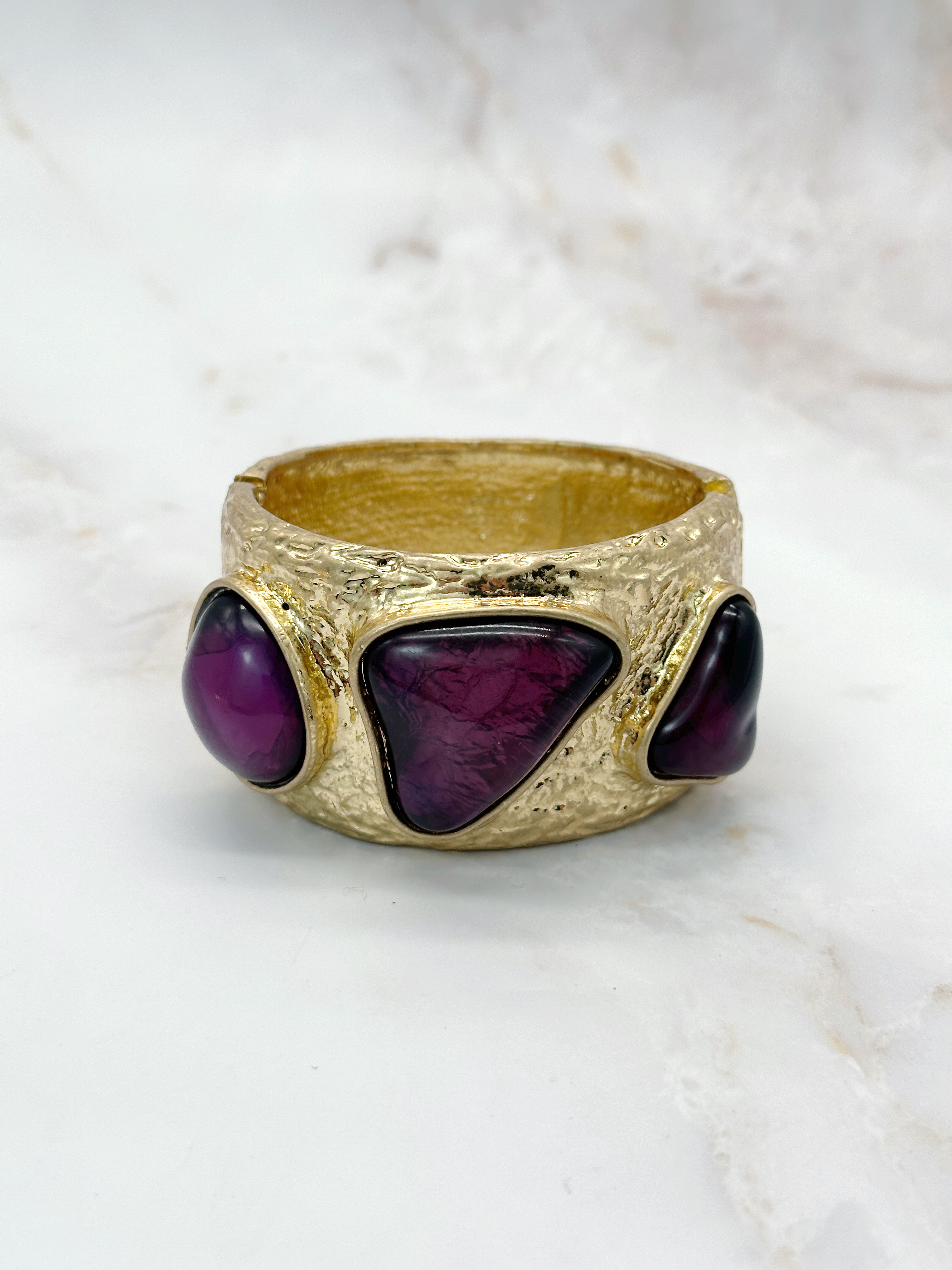 Vintage Statement Bangle Gold Plated