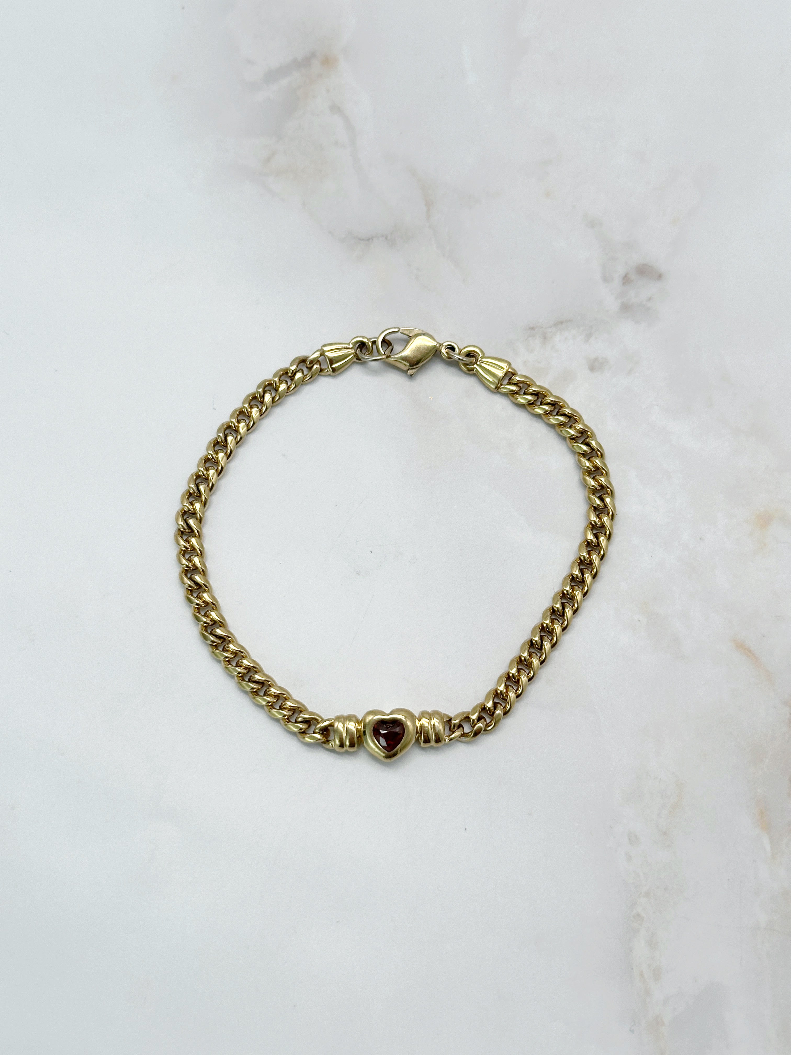 Gold-plated vintage bracelet with heart motif