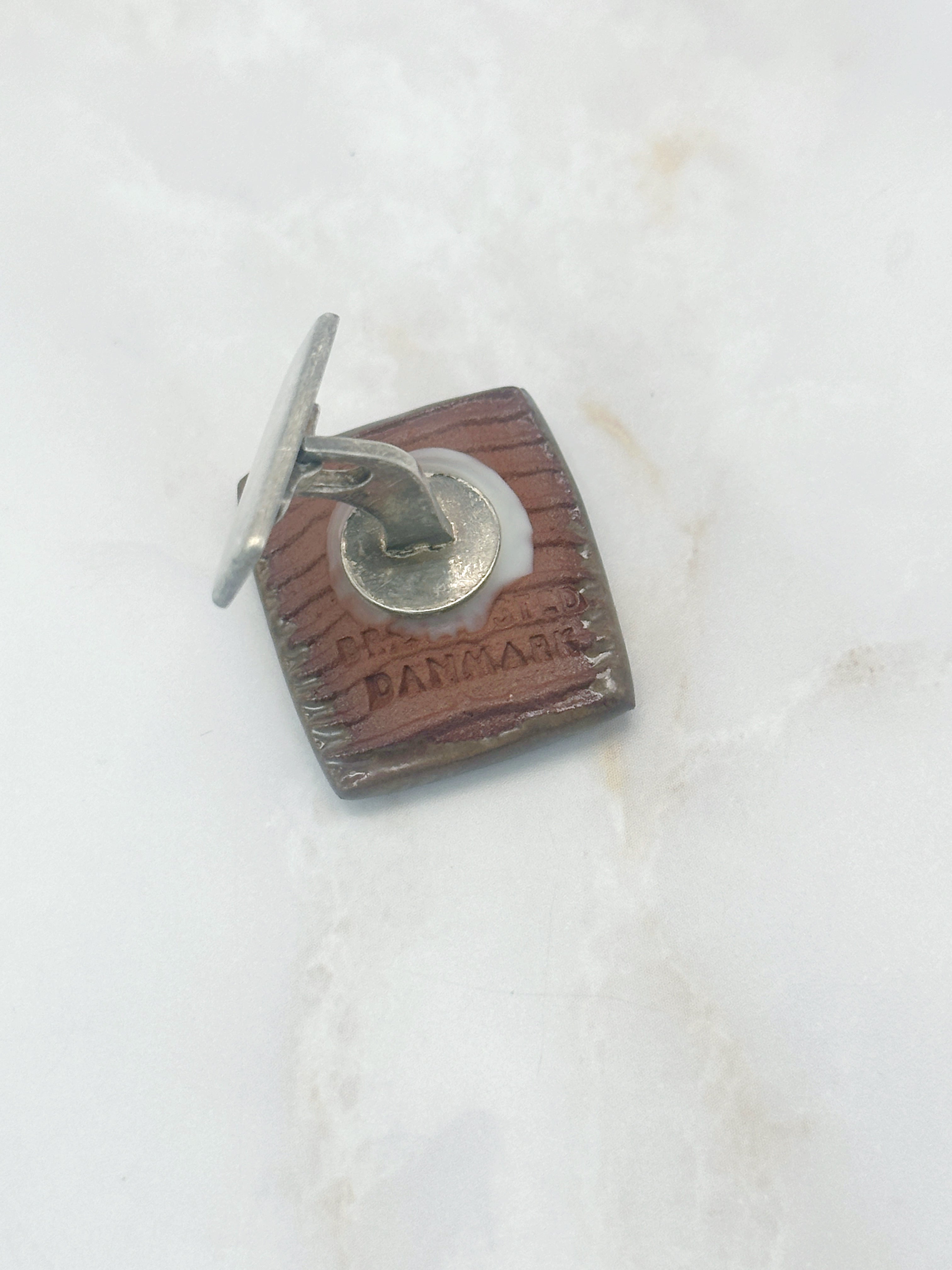Ausgefallene Vintage Keramik-Manschettenknöpfe signiert Brønsted Denmark