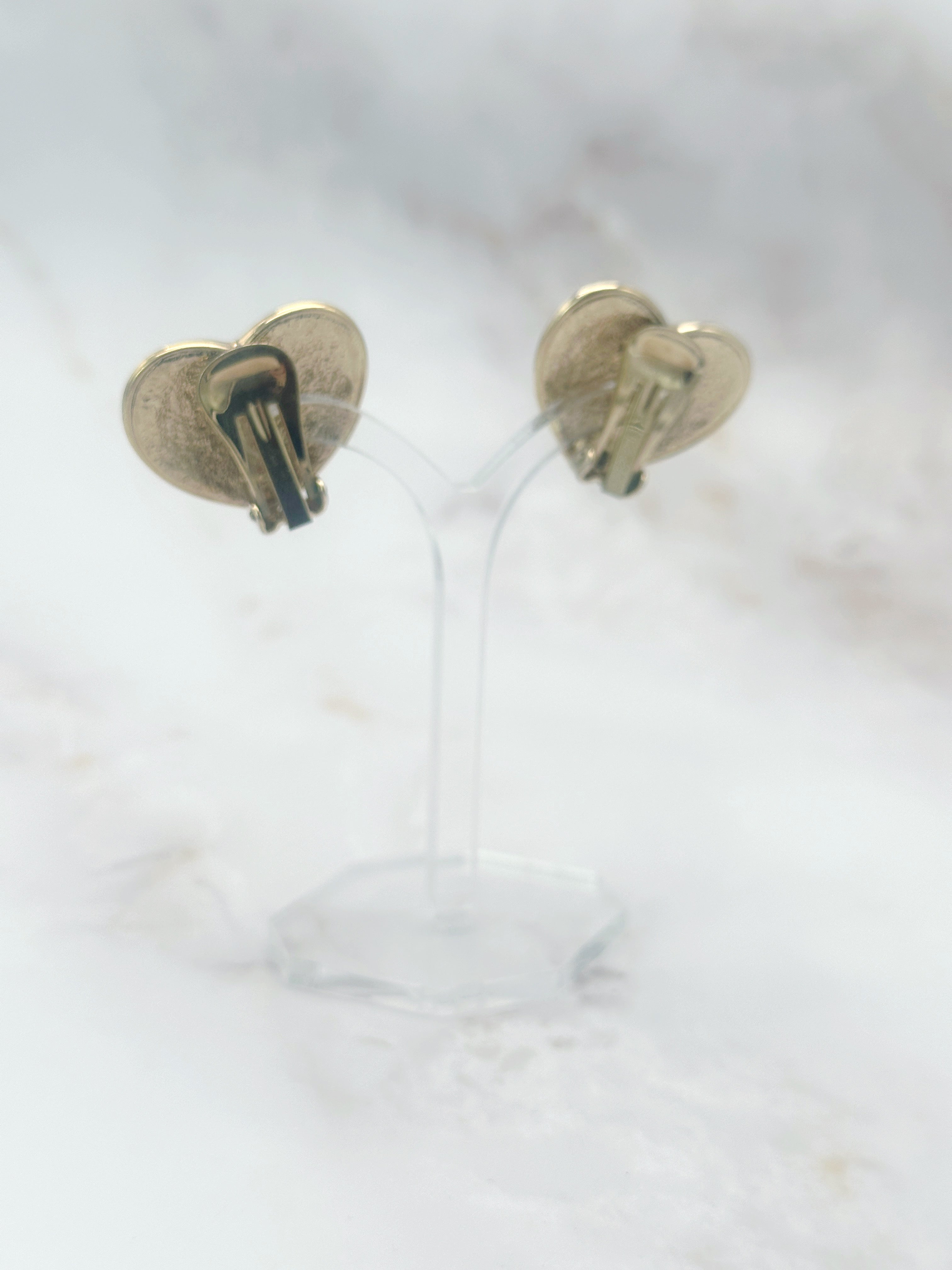 Vergoldete Vintage Ohrclips von Pierre Lang in Herzform