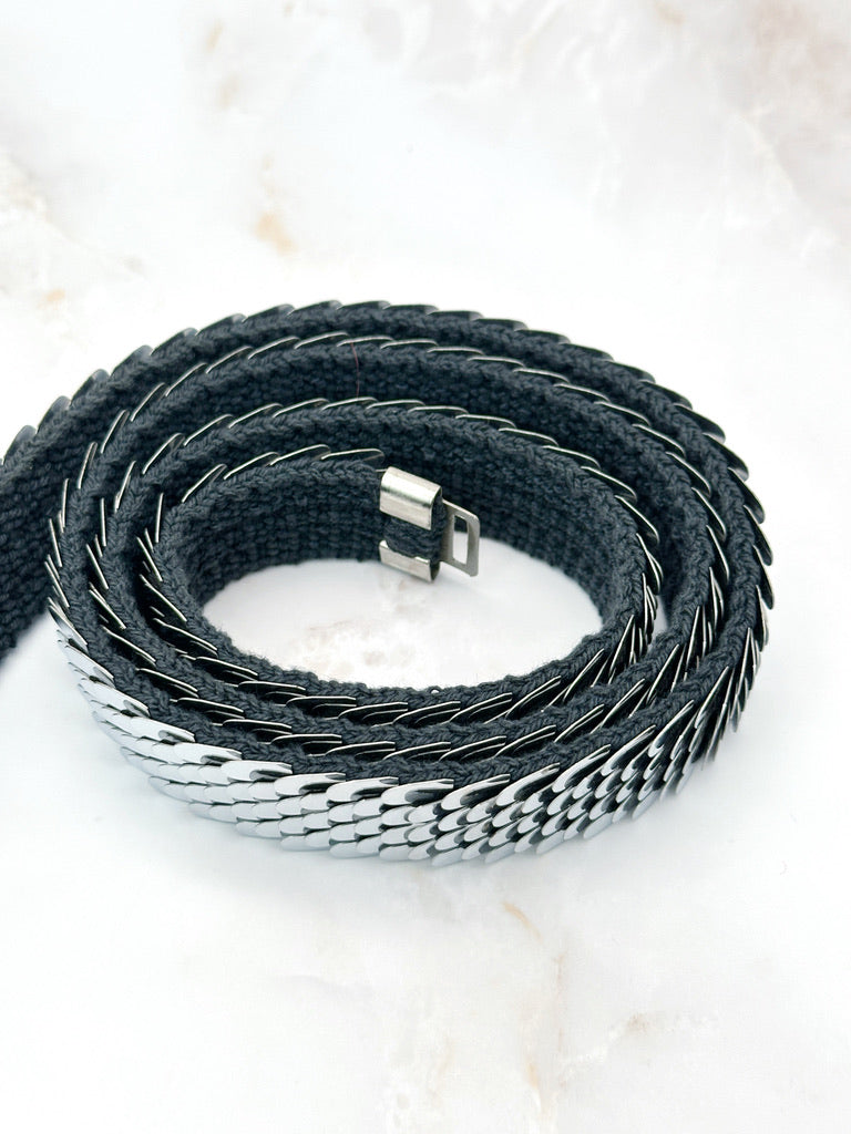 Vintage belt with flower belt buckle