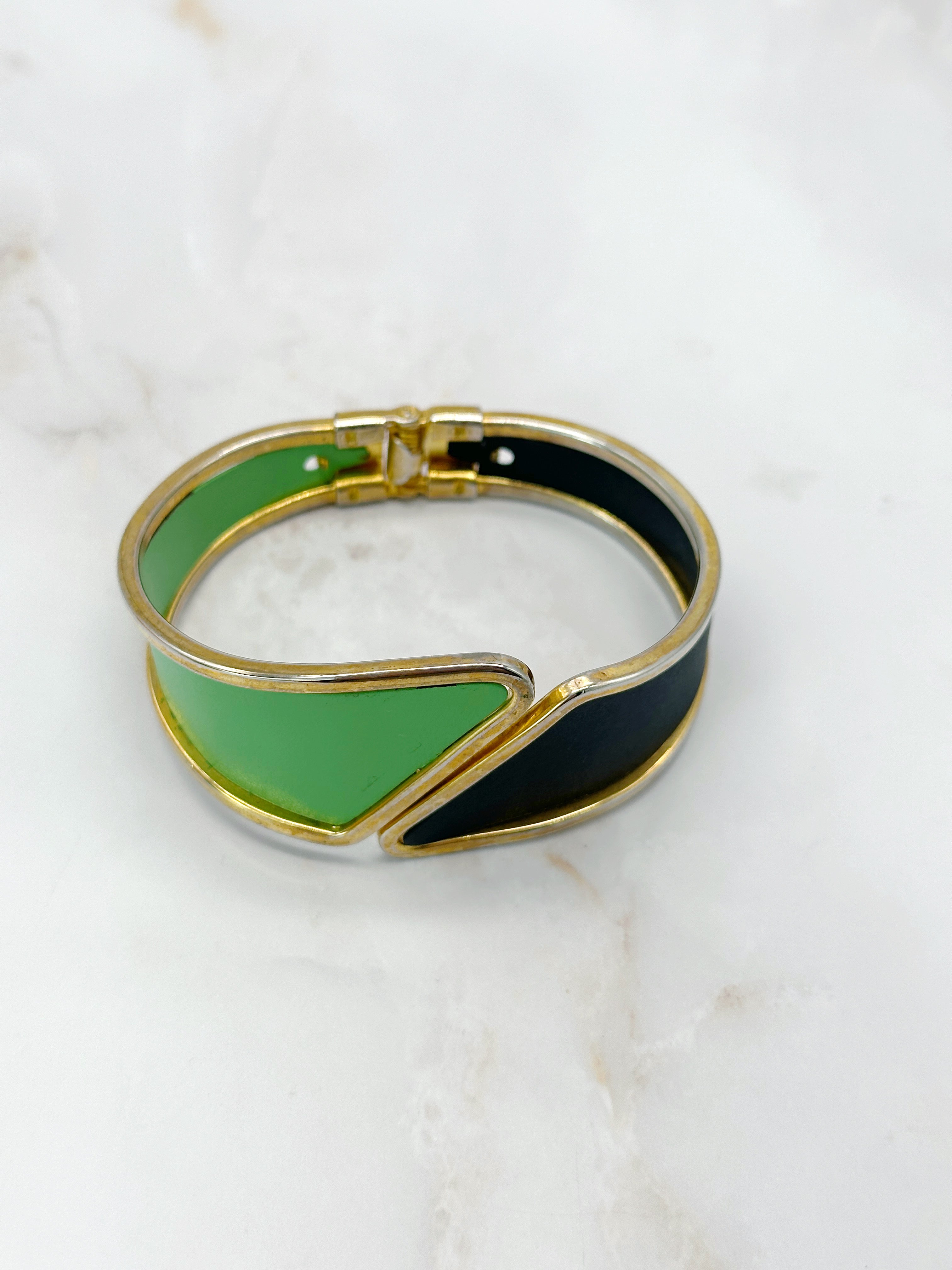 Vintage Bangle Folding Black Green