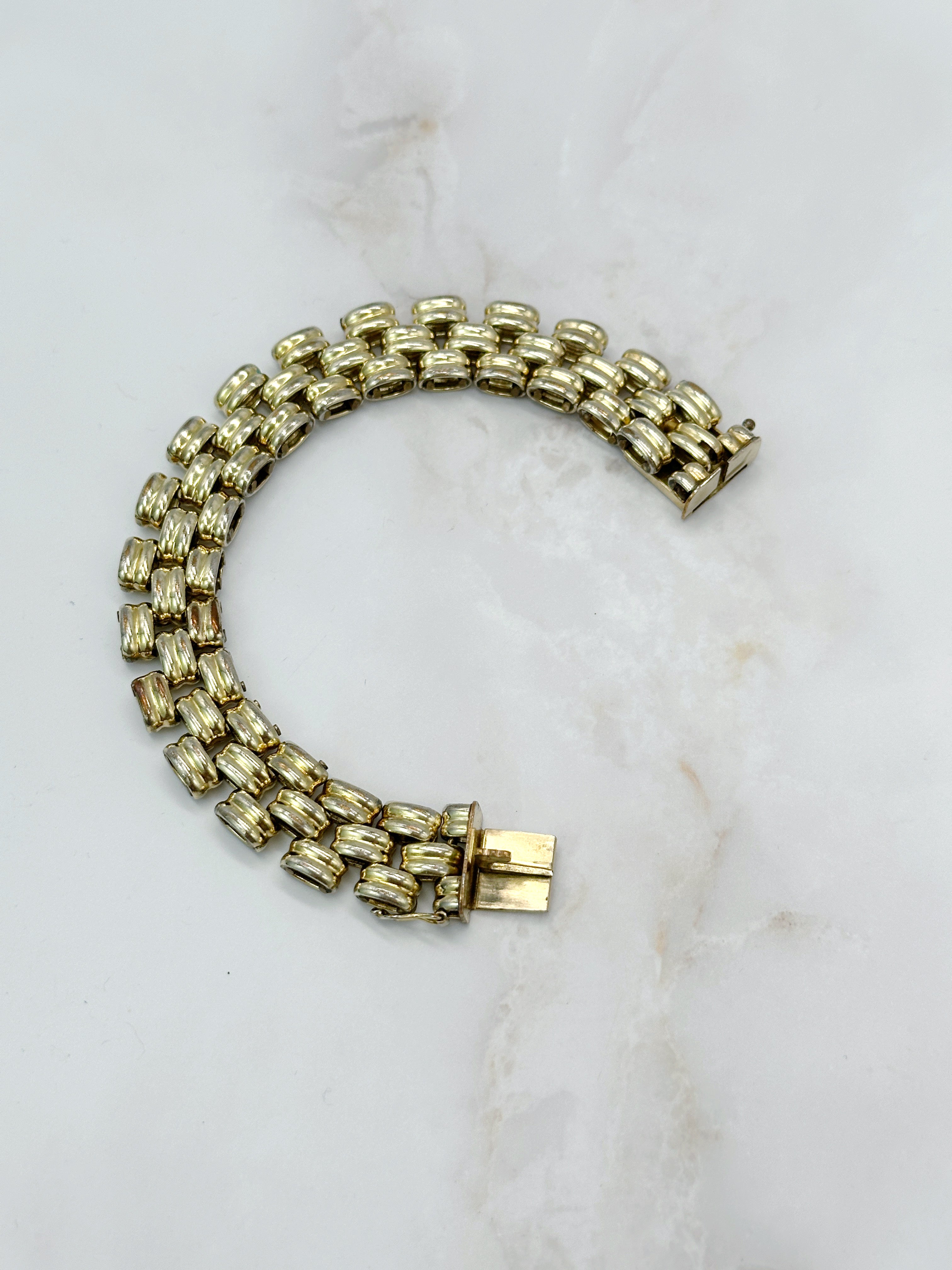 Elegant vintage bracelet with links, doublé gold-plated