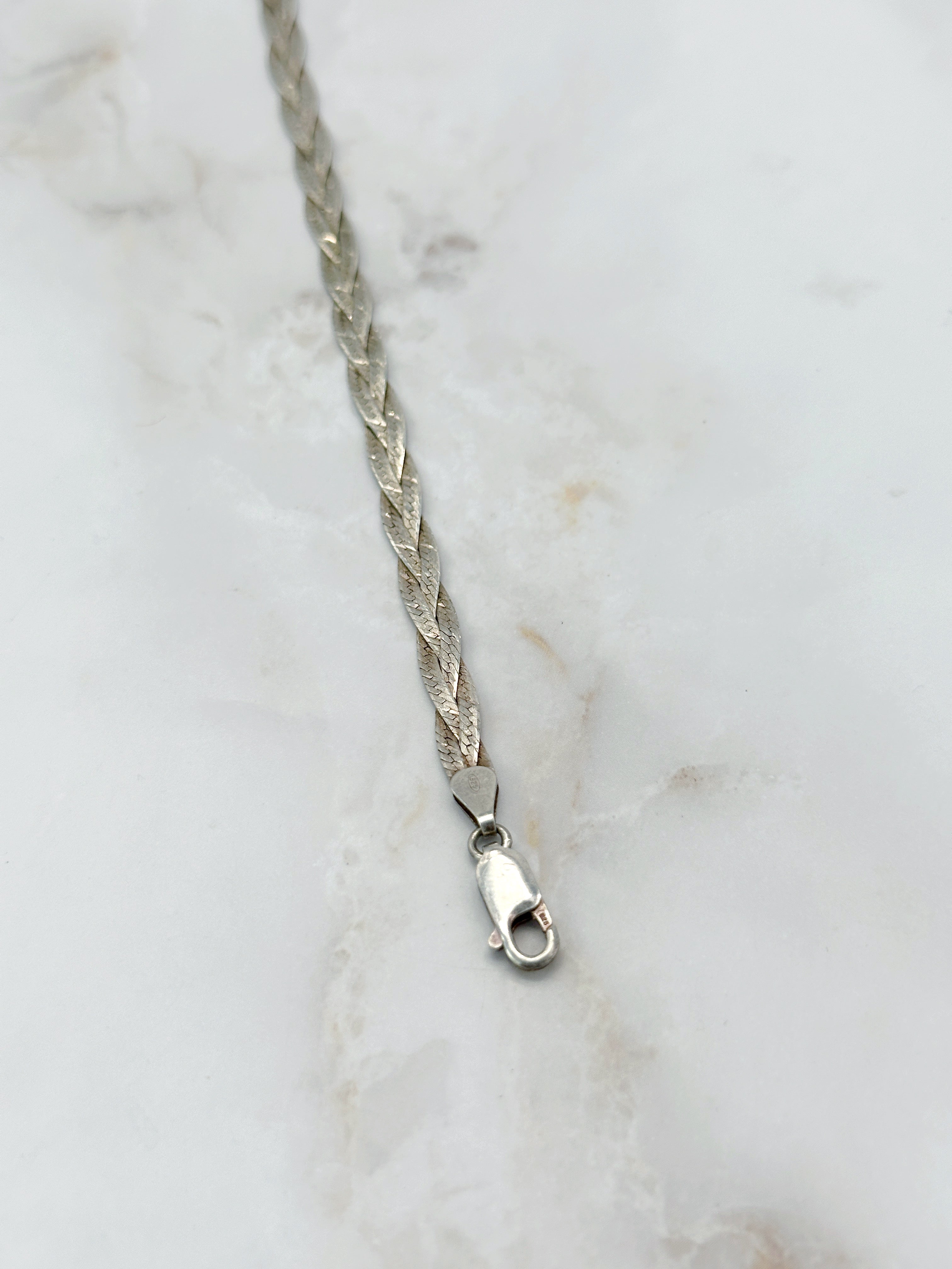 Geflochtenes Vintage Armband aus 925 Sterling Silber