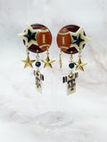 Lange Vintage Statement-Ohrclips "Texas A&M" im Football-Design