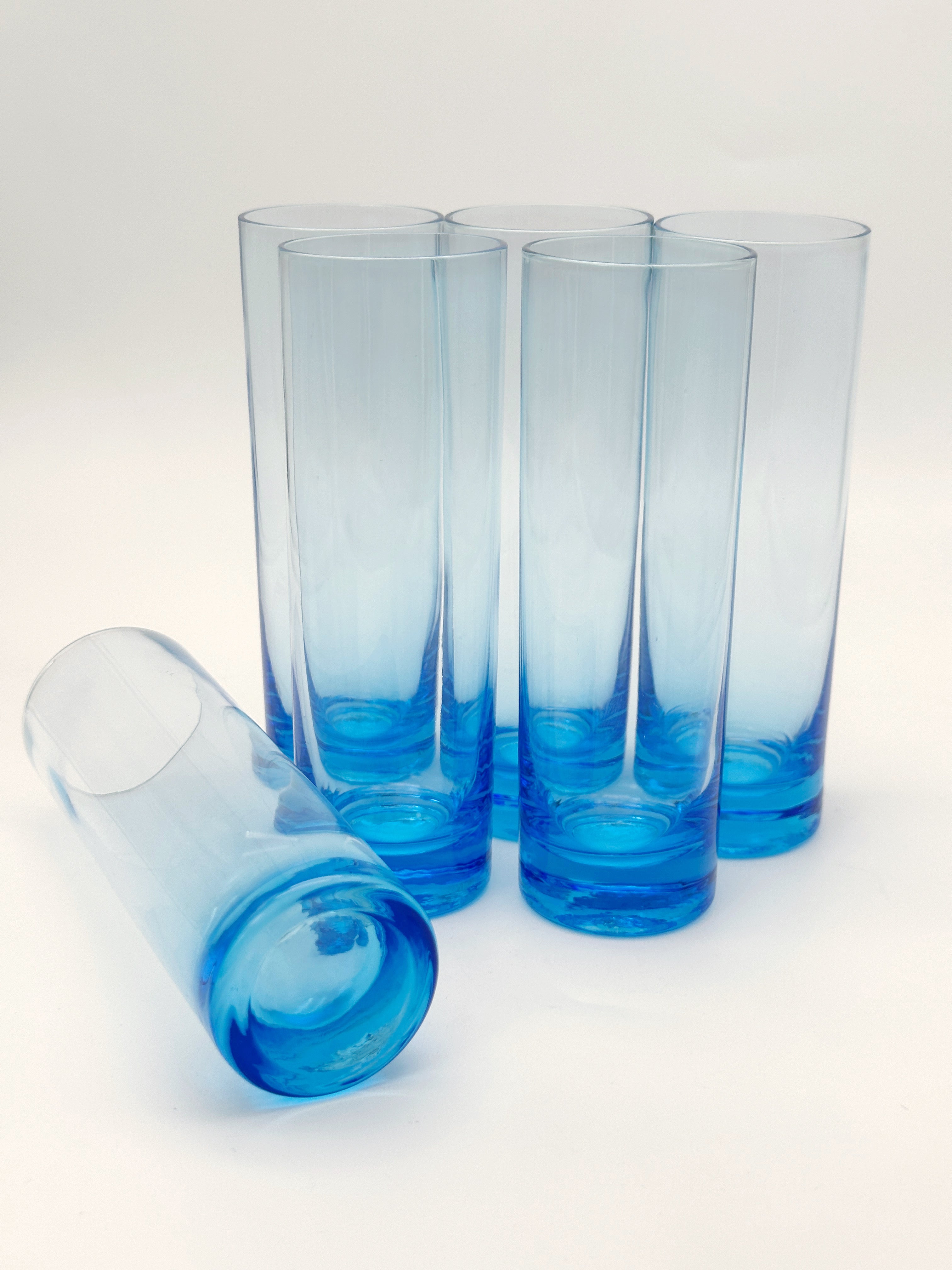 6 Stück blaue Shot oder Vodkagläser