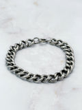 Antikes Panzerarmband aus Silber mit strukturierter Oberfläche