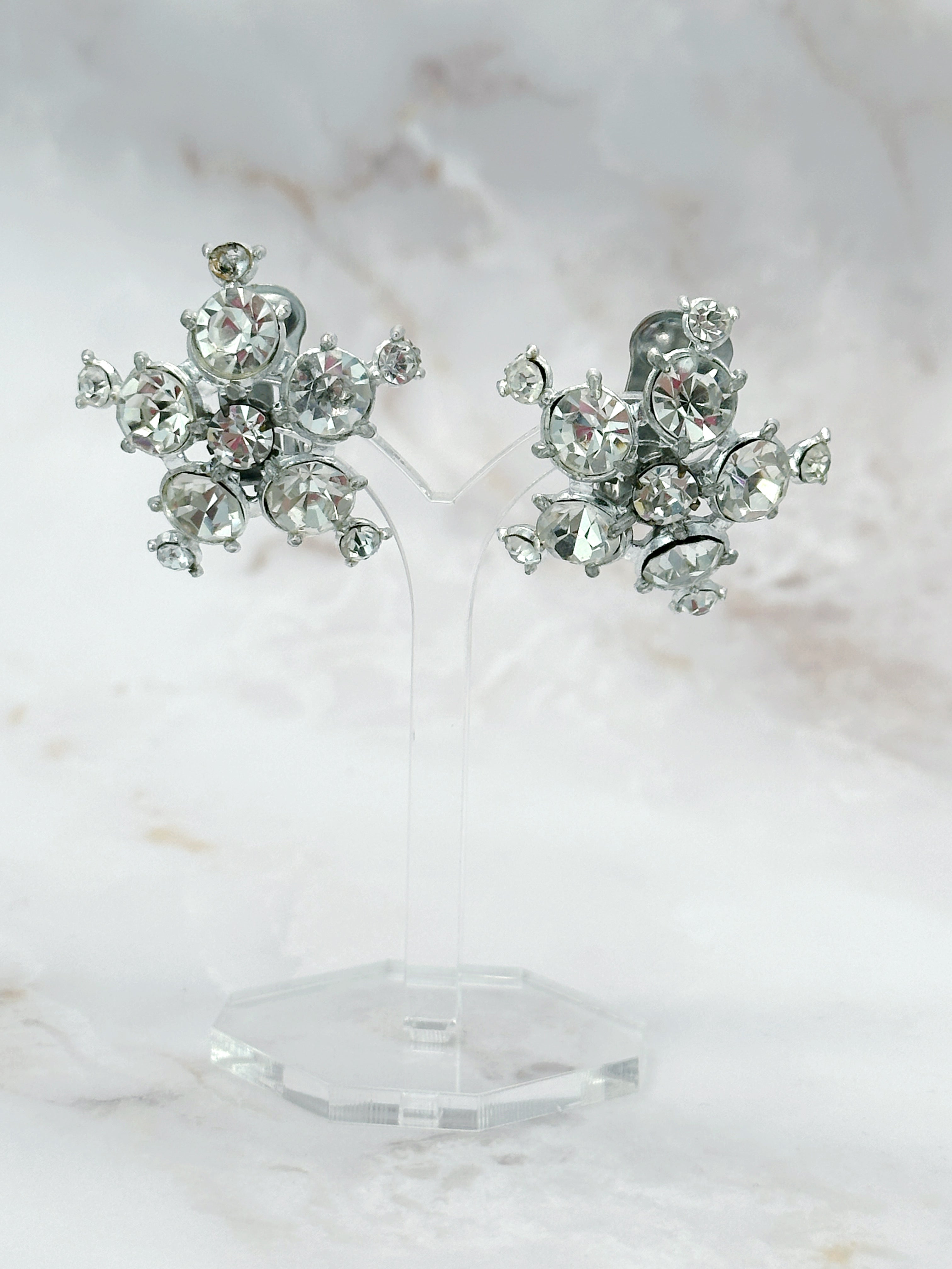 Vintage Statement Strass Ohrclips